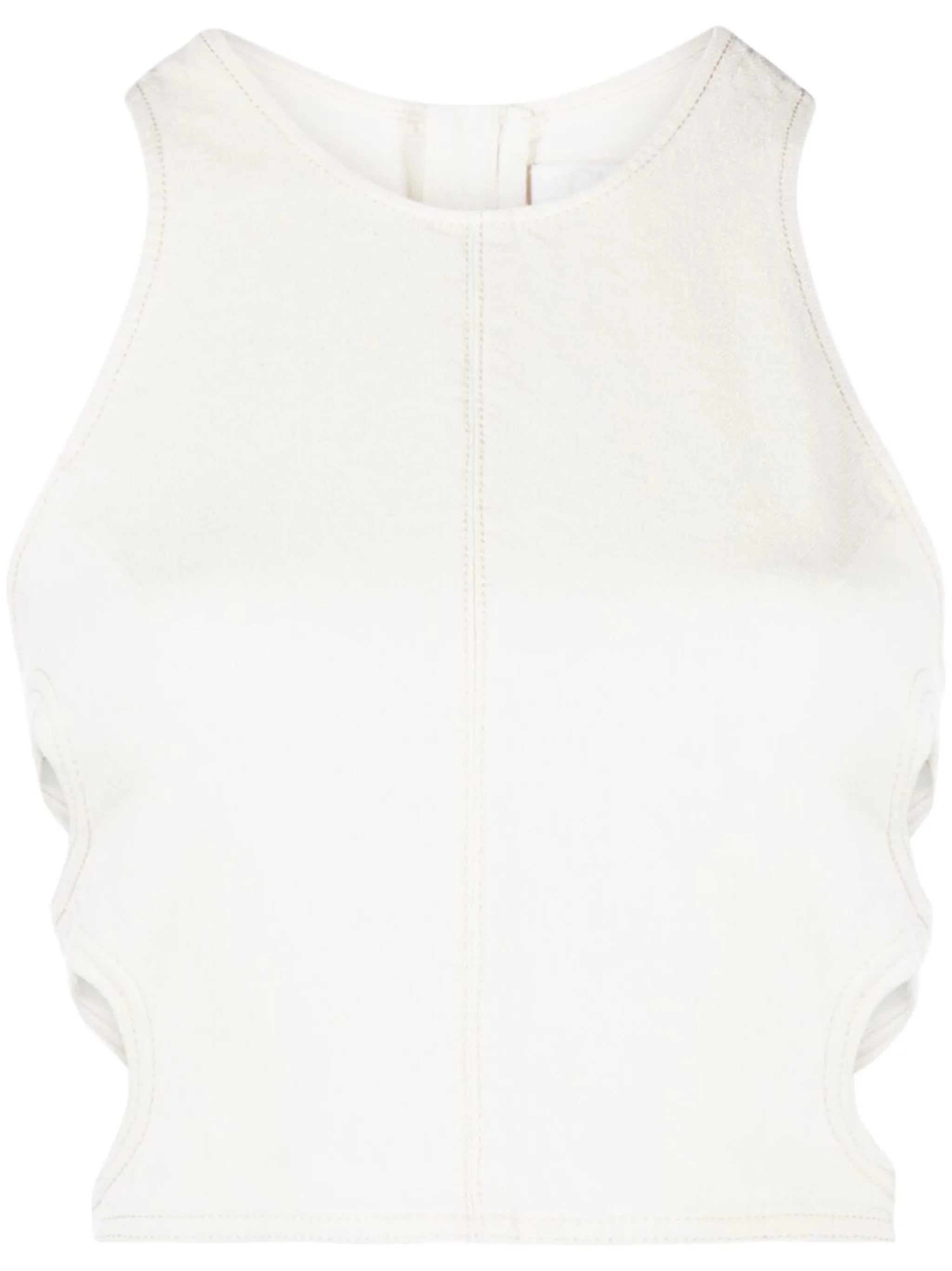 cut-out sleeveless cropped top