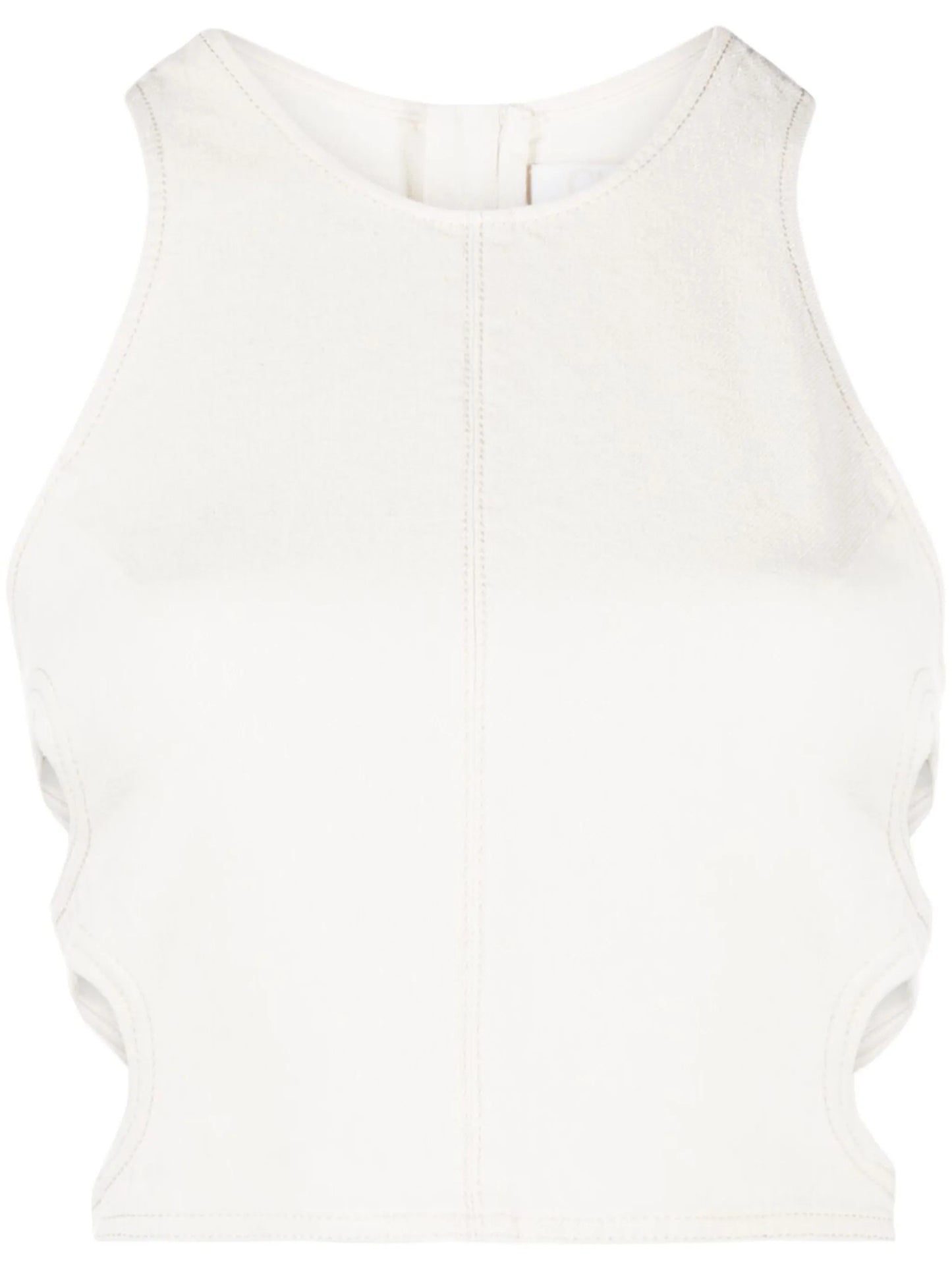 cut-out sleeveless cropped top