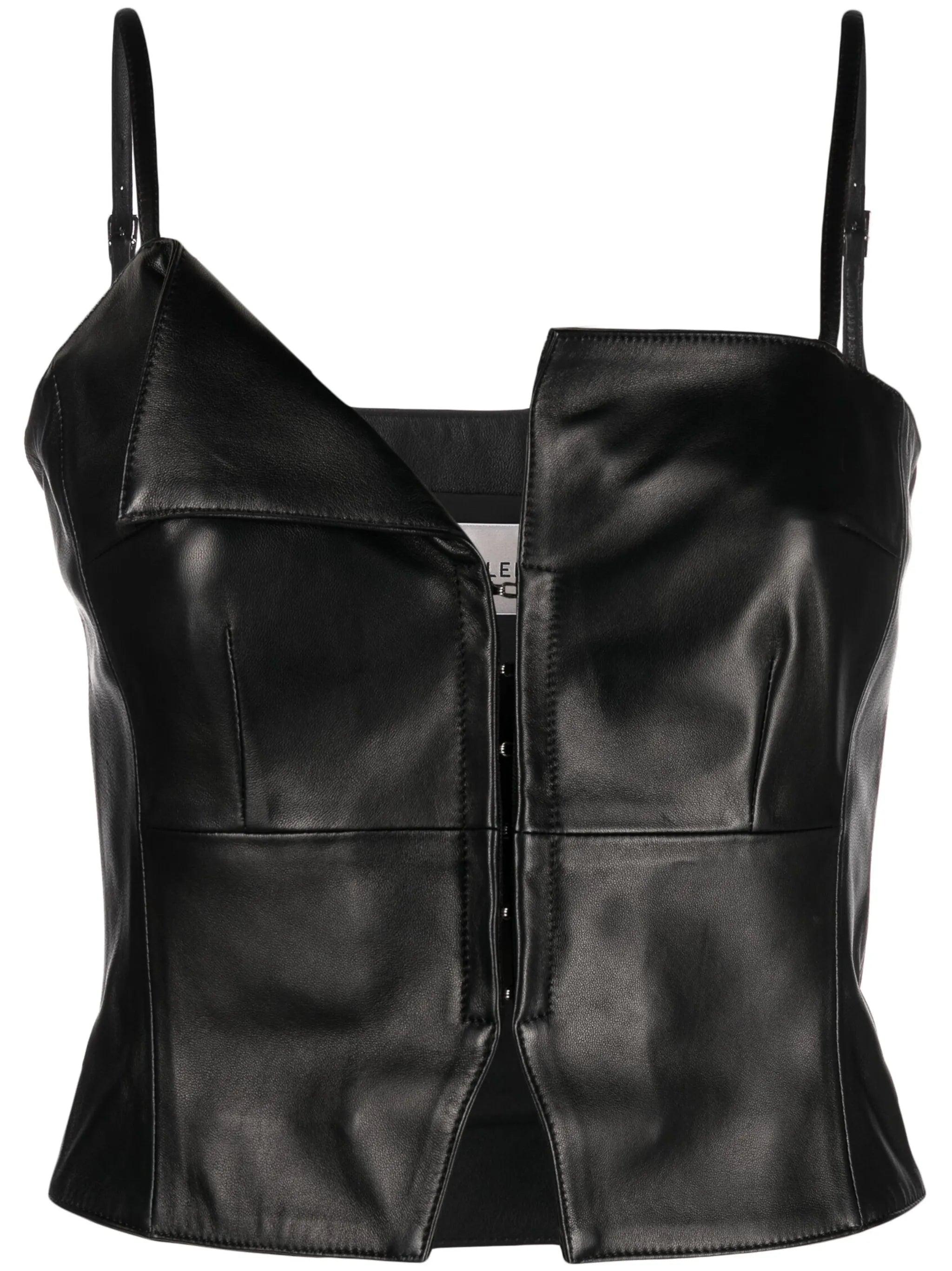 Clio leather cropped top