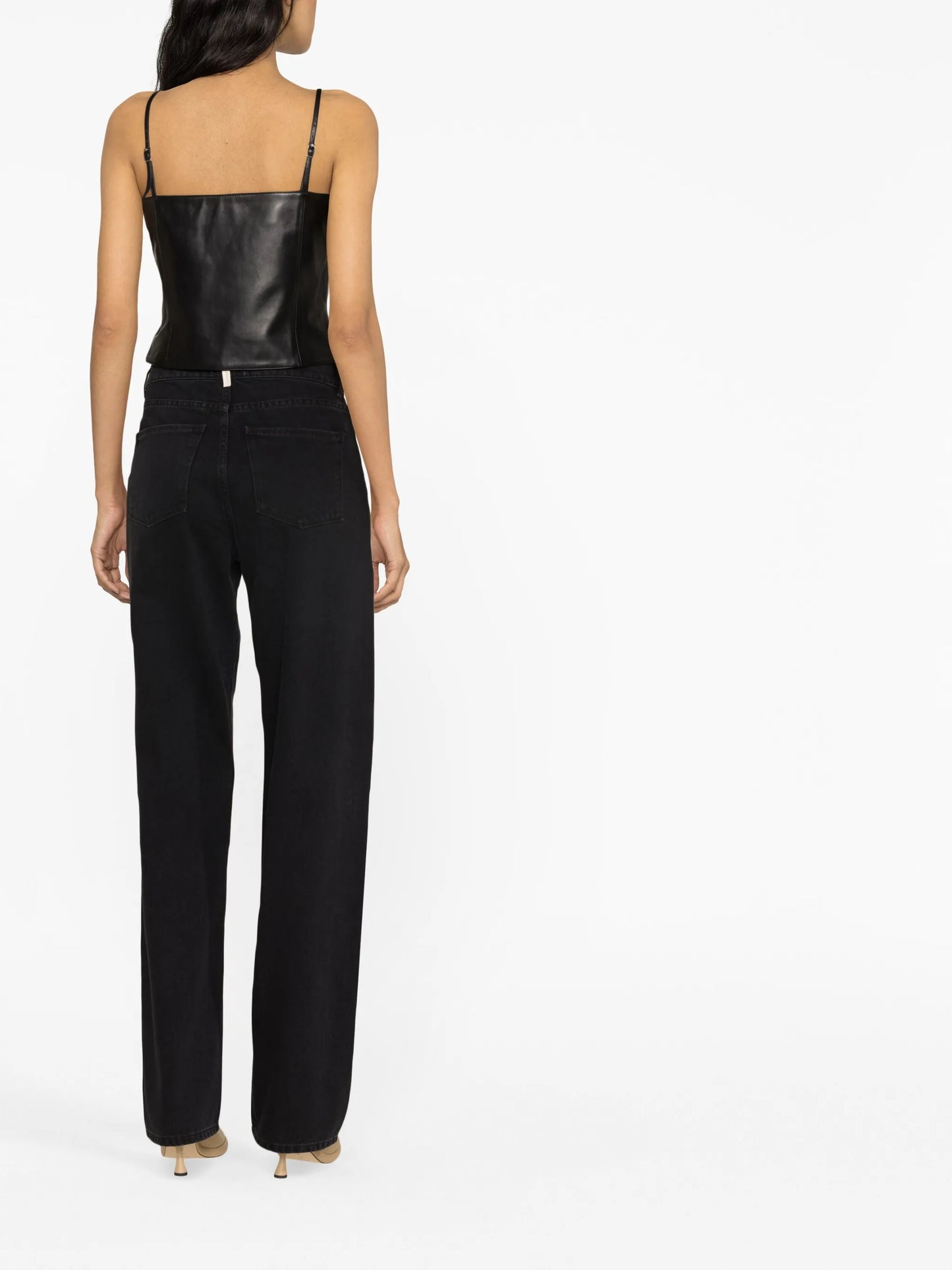 Clio leather cropped top