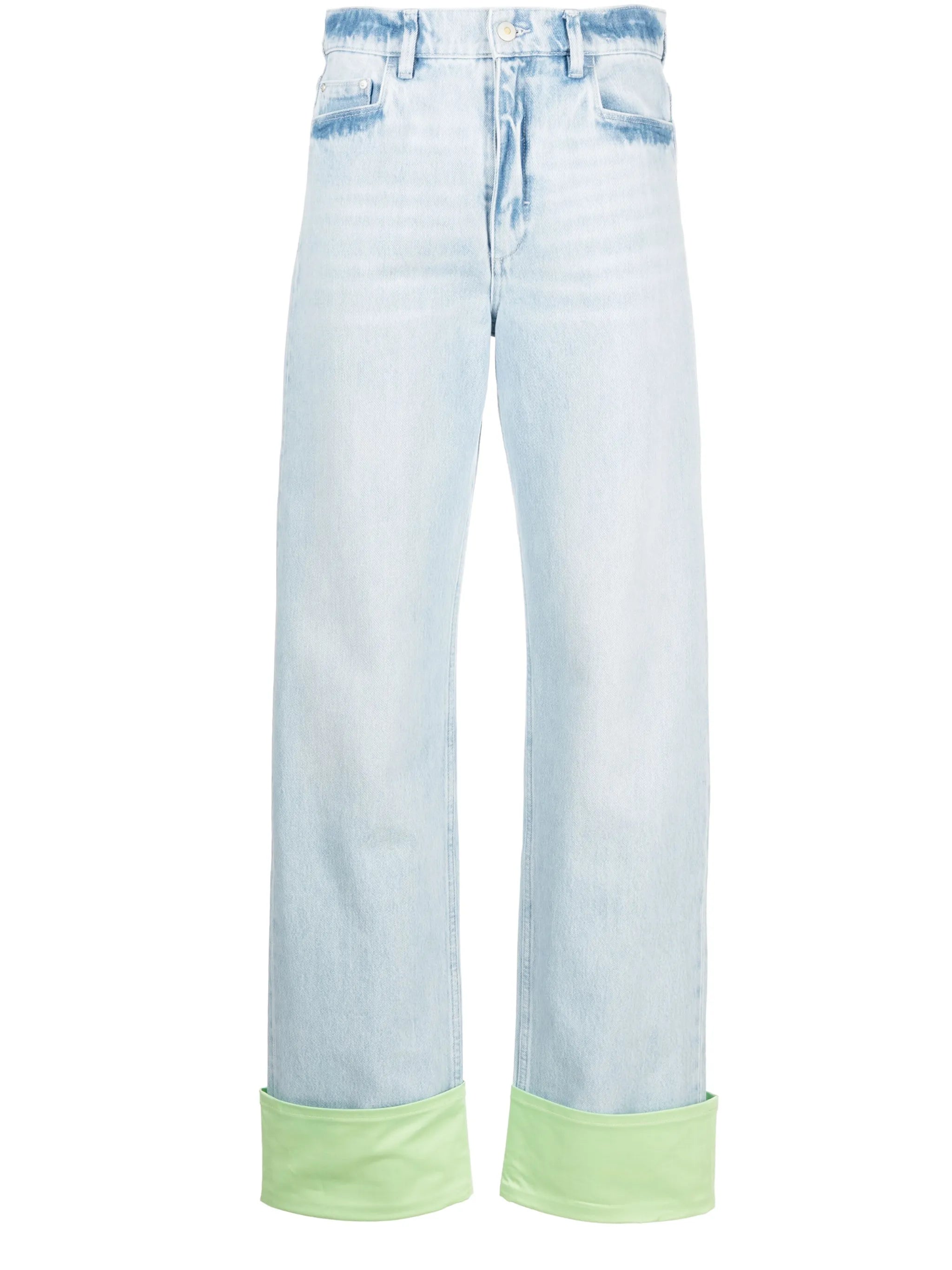 Poppy contrast-panel straight-leg jeans
