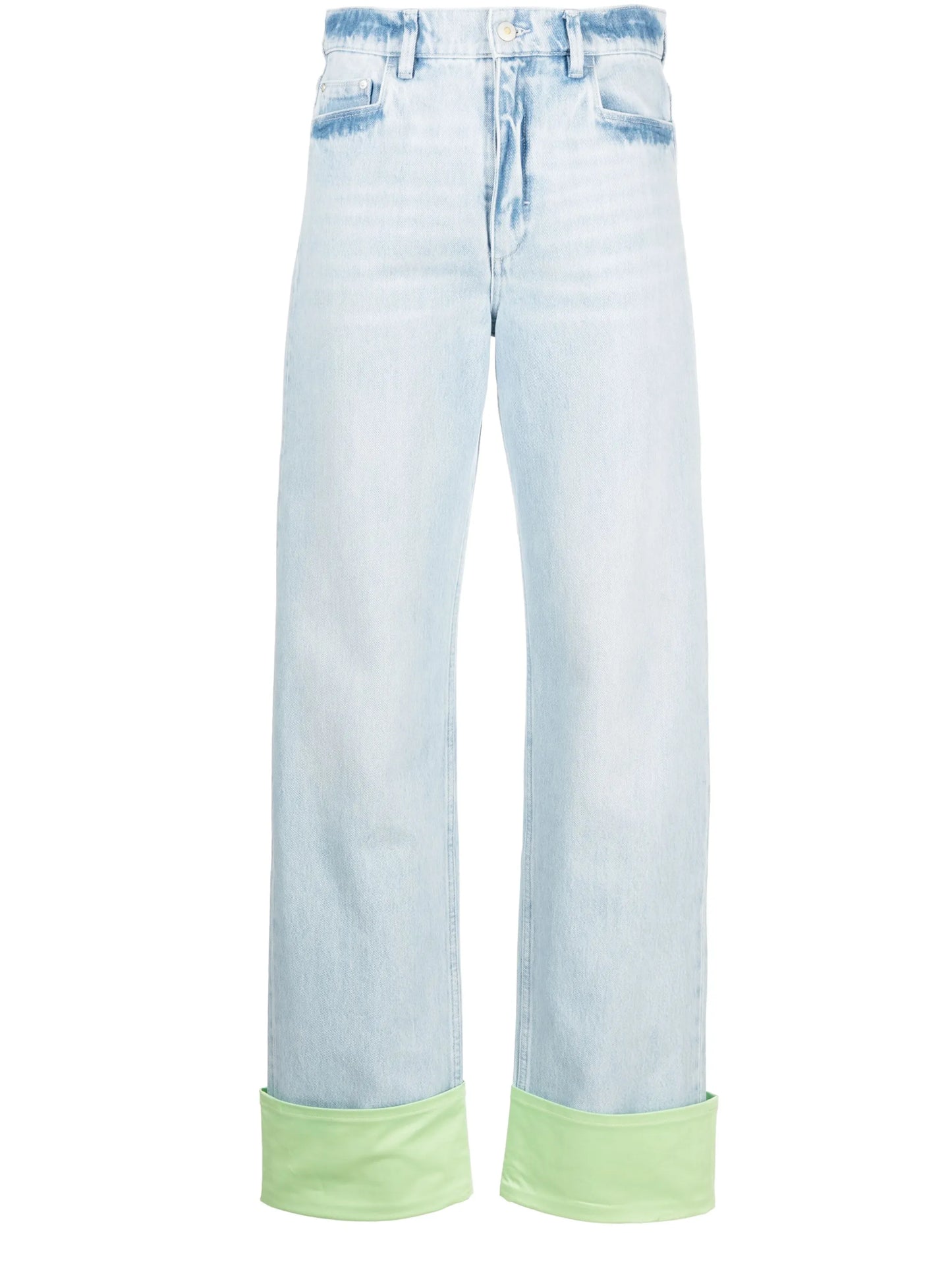 Poppy contrast-panel straight-leg jeans
