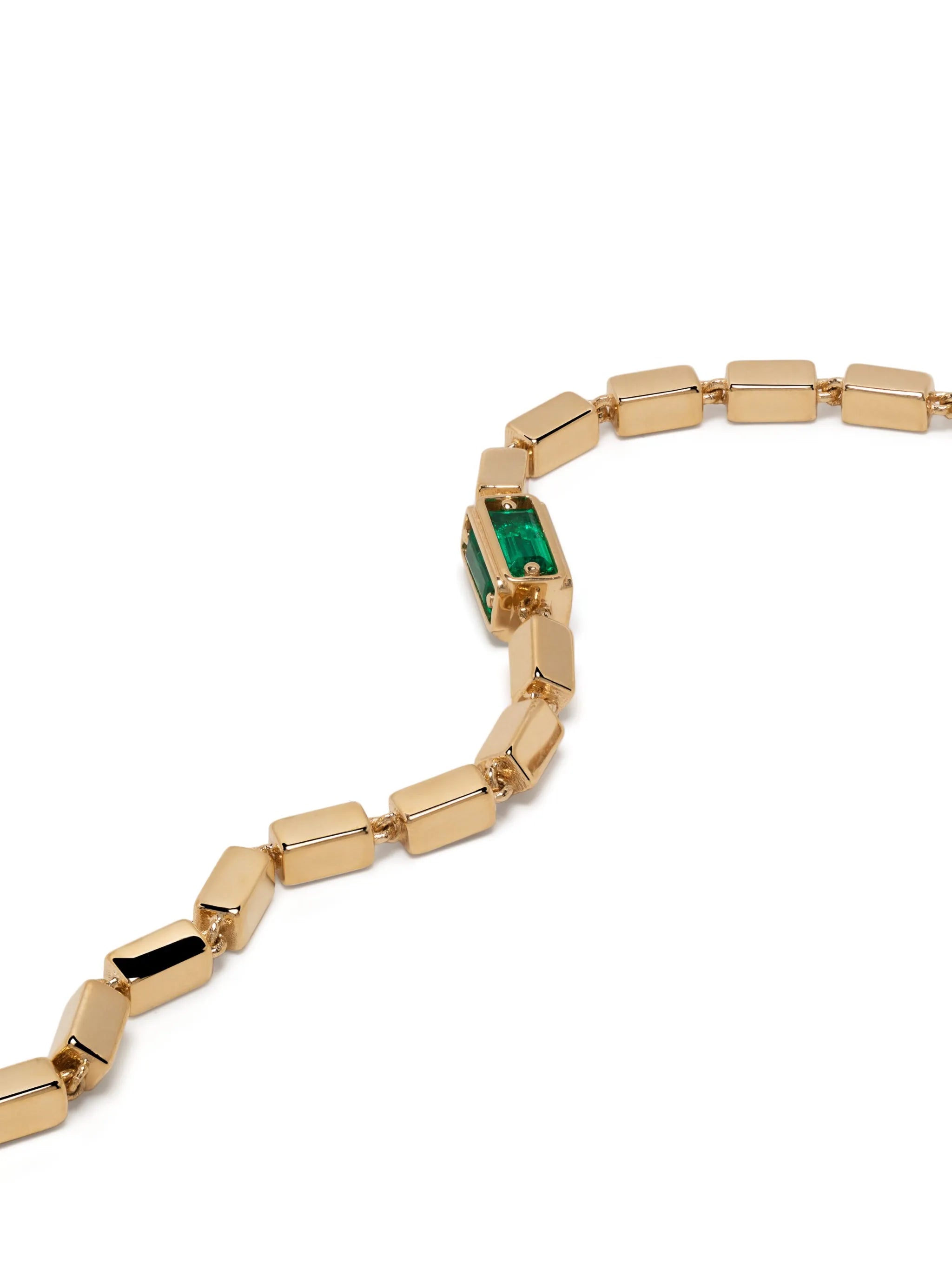 18kt yellow gold emerald tennis bracelet