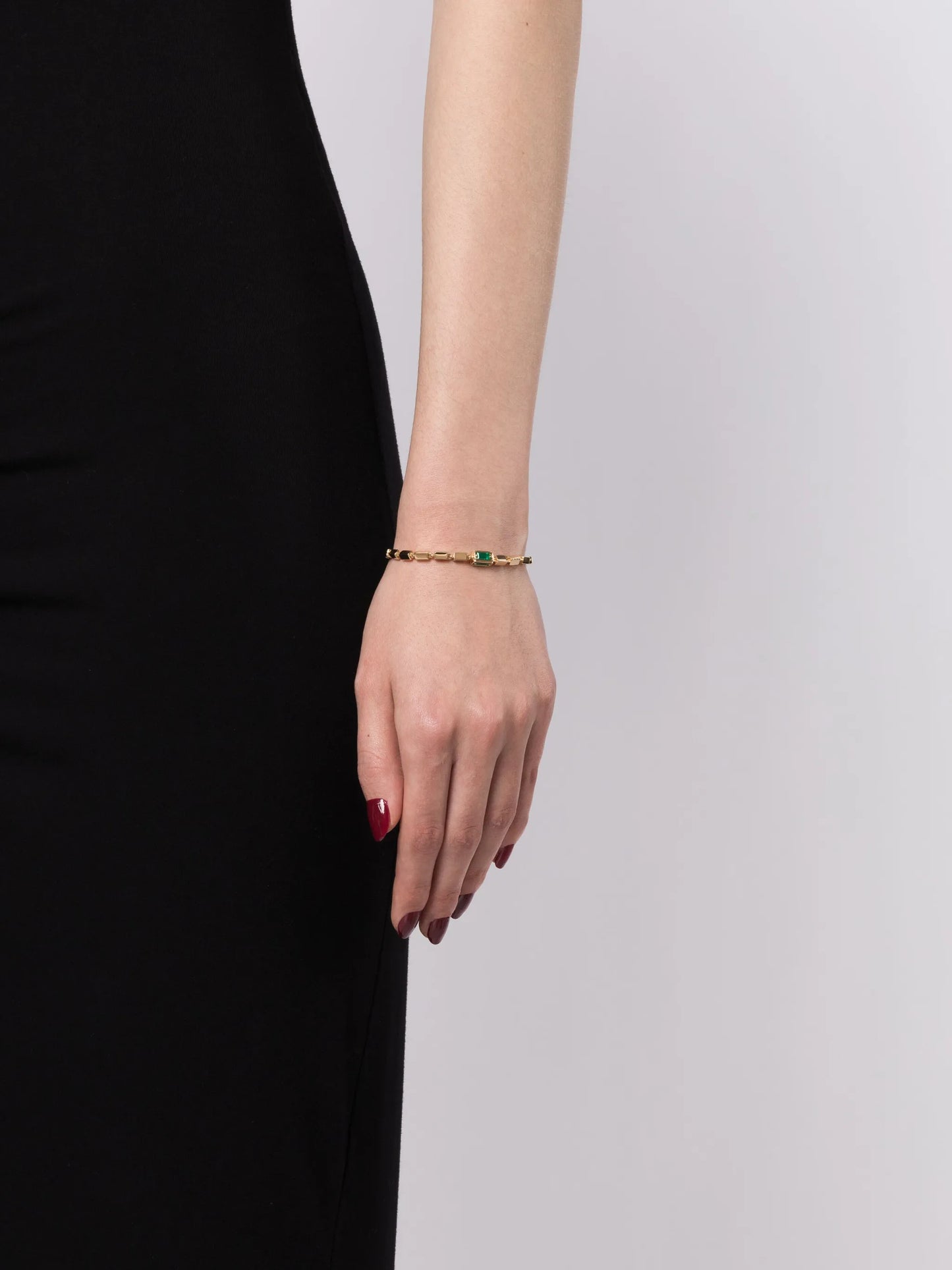 18kt yellow gold emerald tennis bracelet