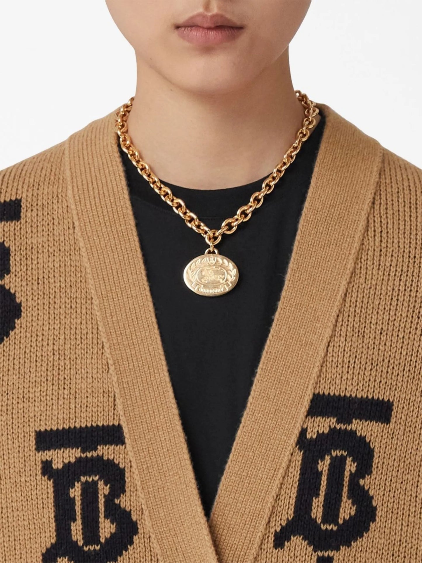 monogram intarsia-knit cardigan