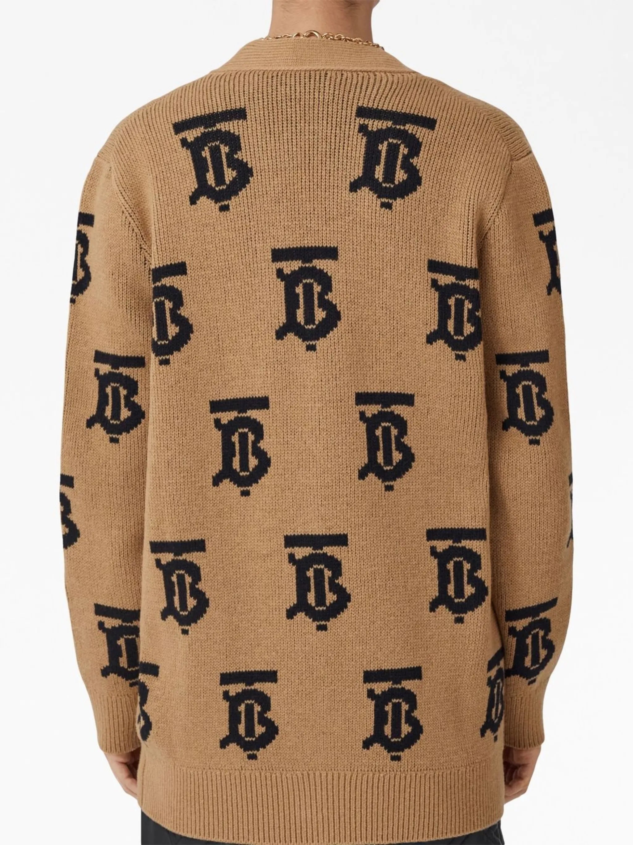 monogram intarsia-knit cardigan