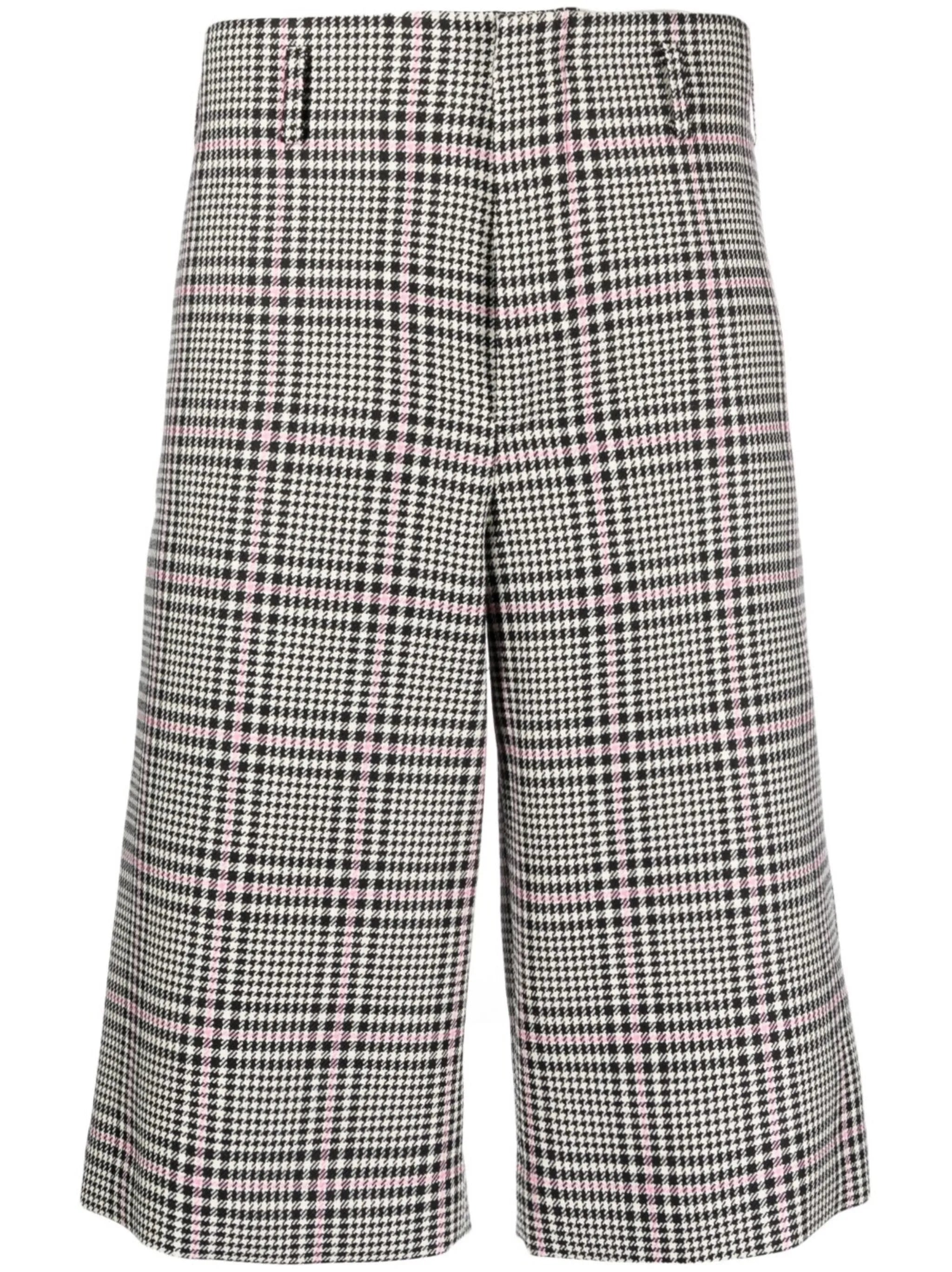 houndstooth knee-length wool shorts