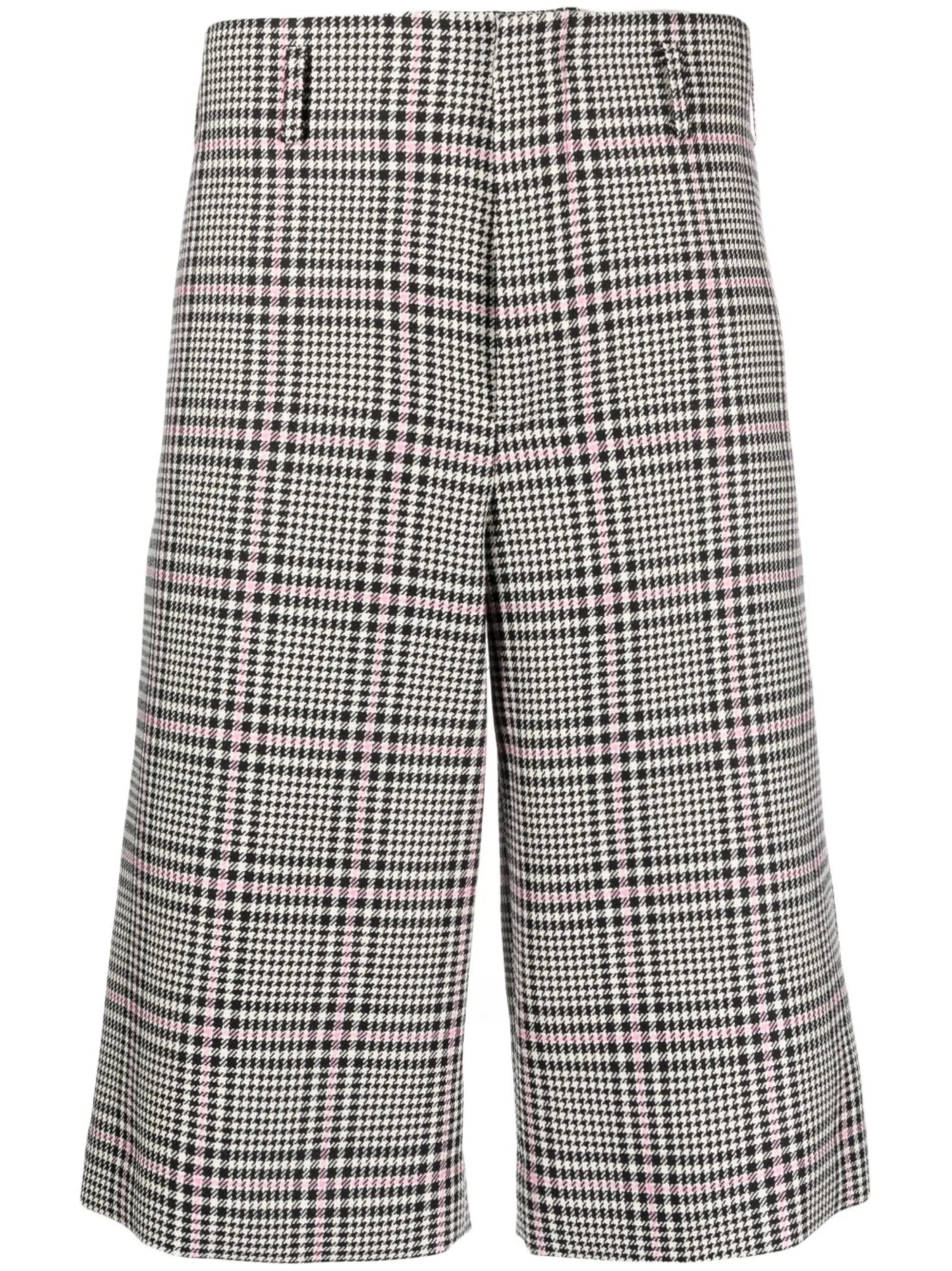 houndstooth knee-length wool shorts