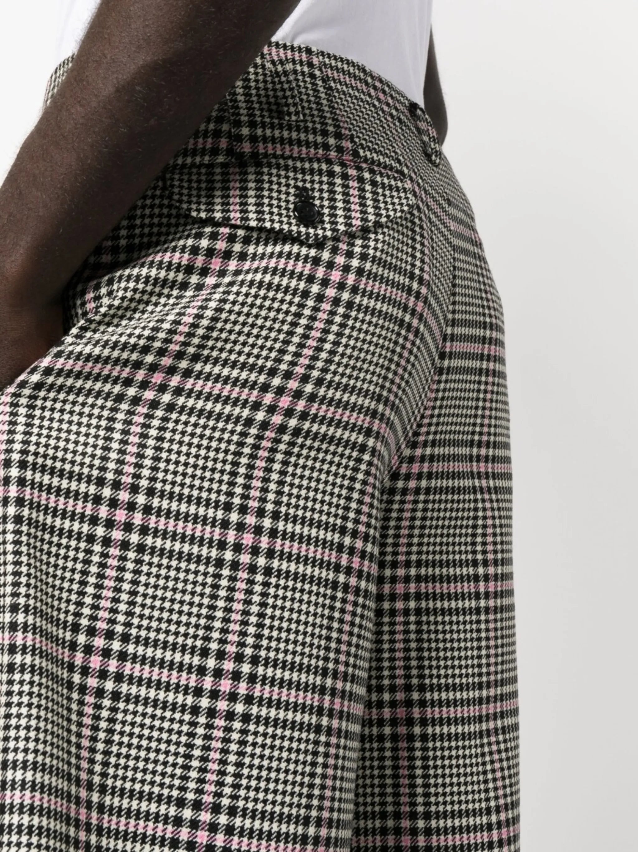 houndstooth knee-length wool shorts