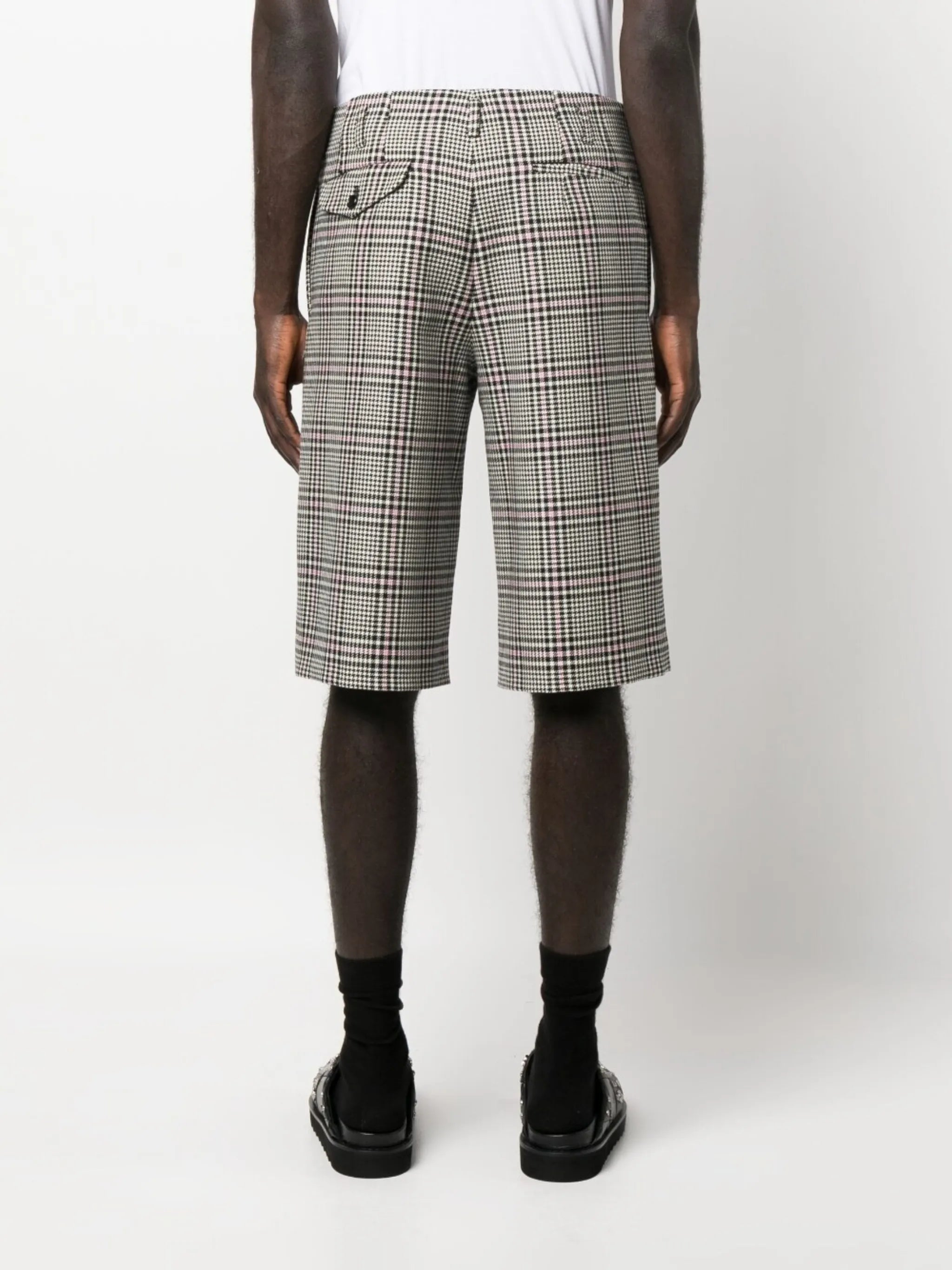 houndstooth knee-length wool shorts