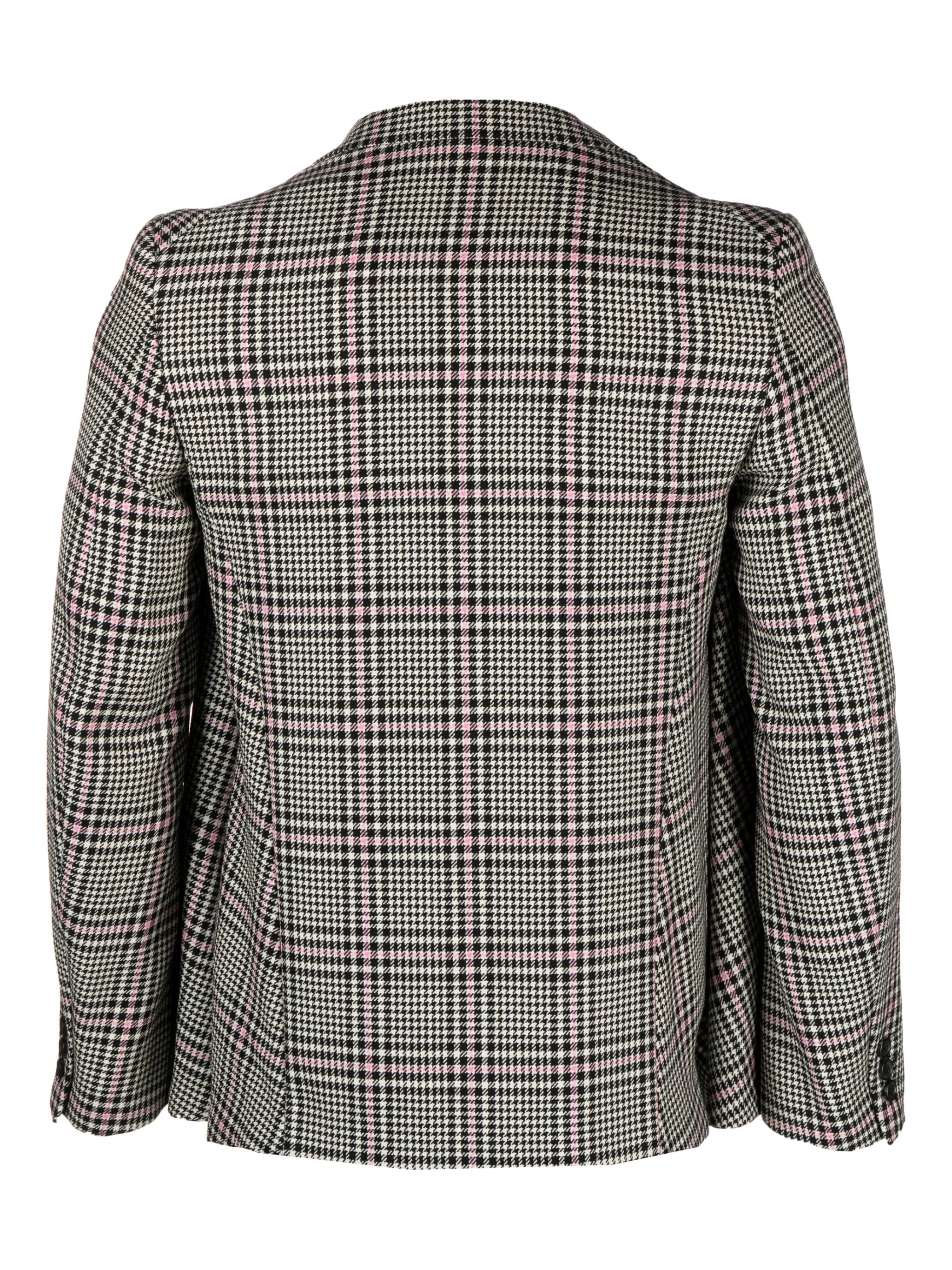 houndstooth single-breasted wool blazer