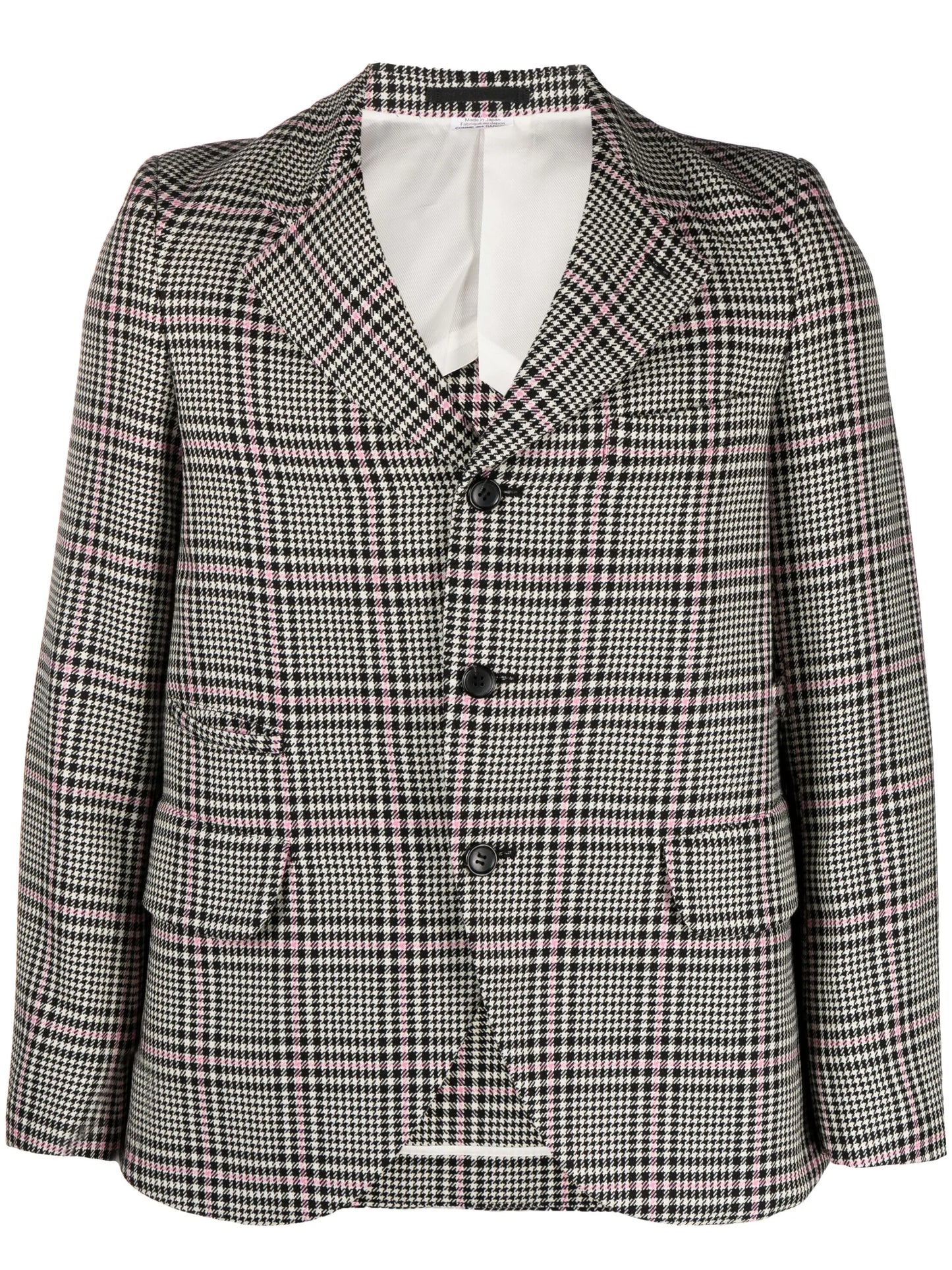 houndstooth single-breasted wool blazer