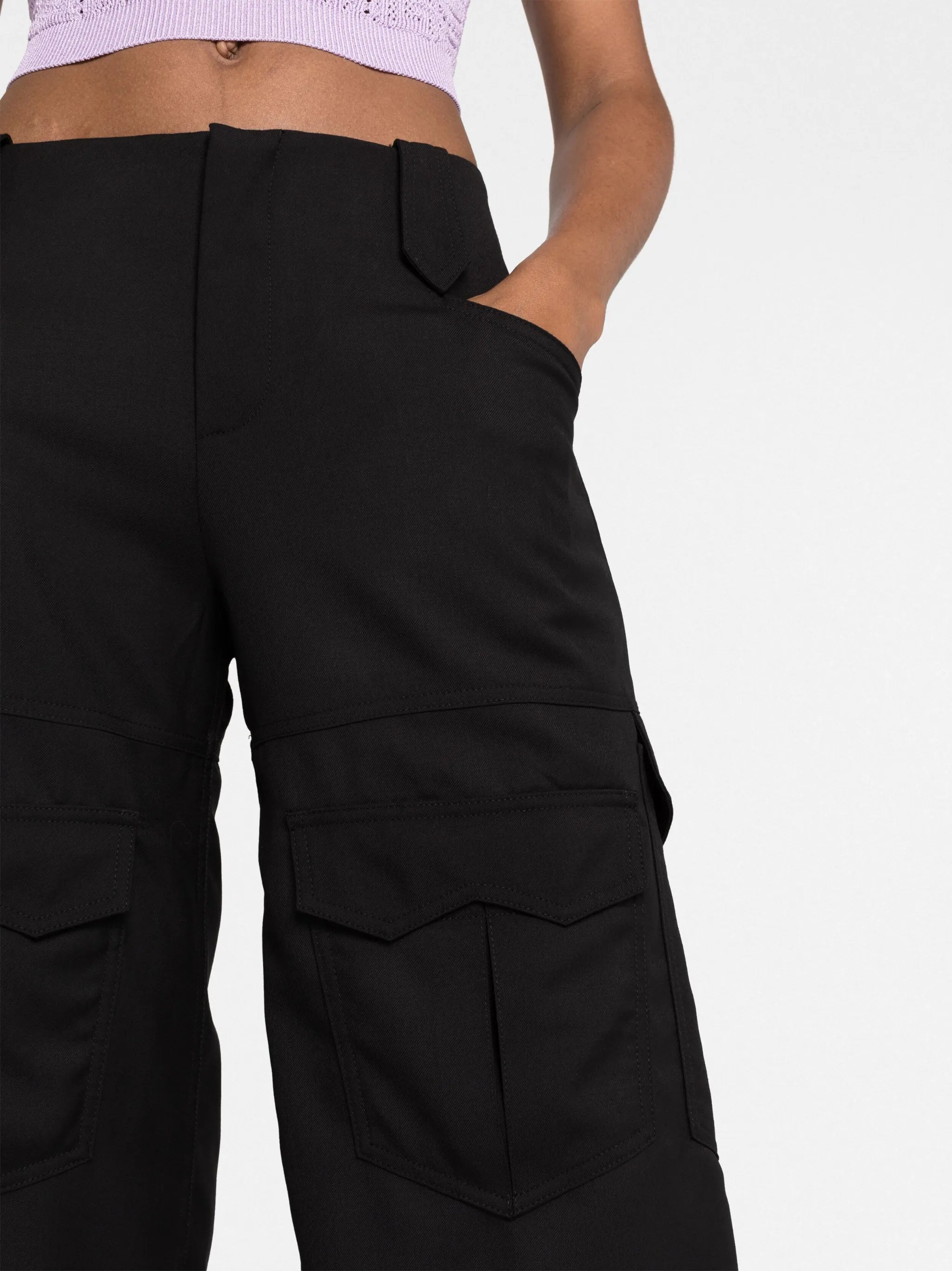 mid-rise twill cargo shorts