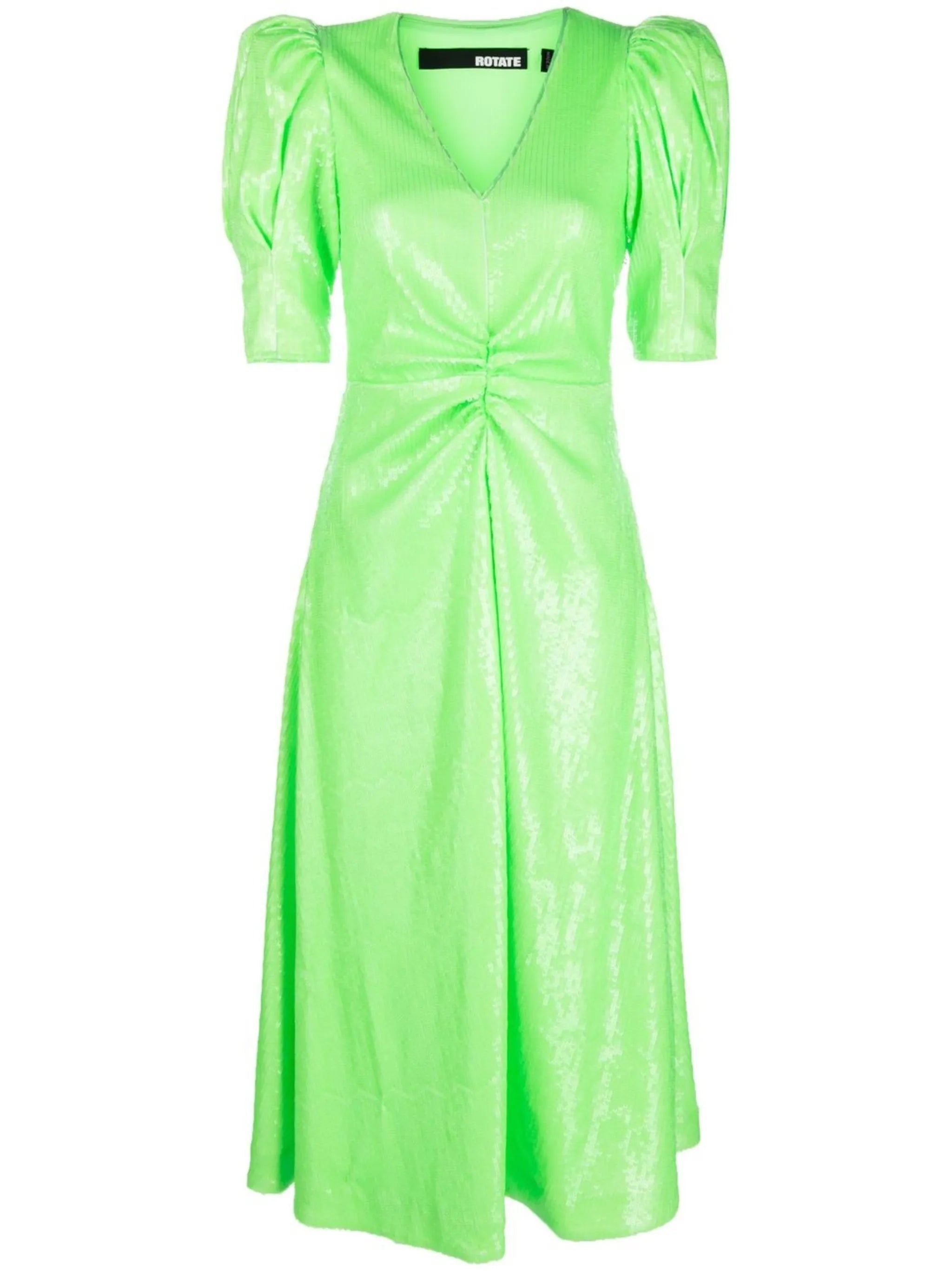 sequinned V-neck midi dress