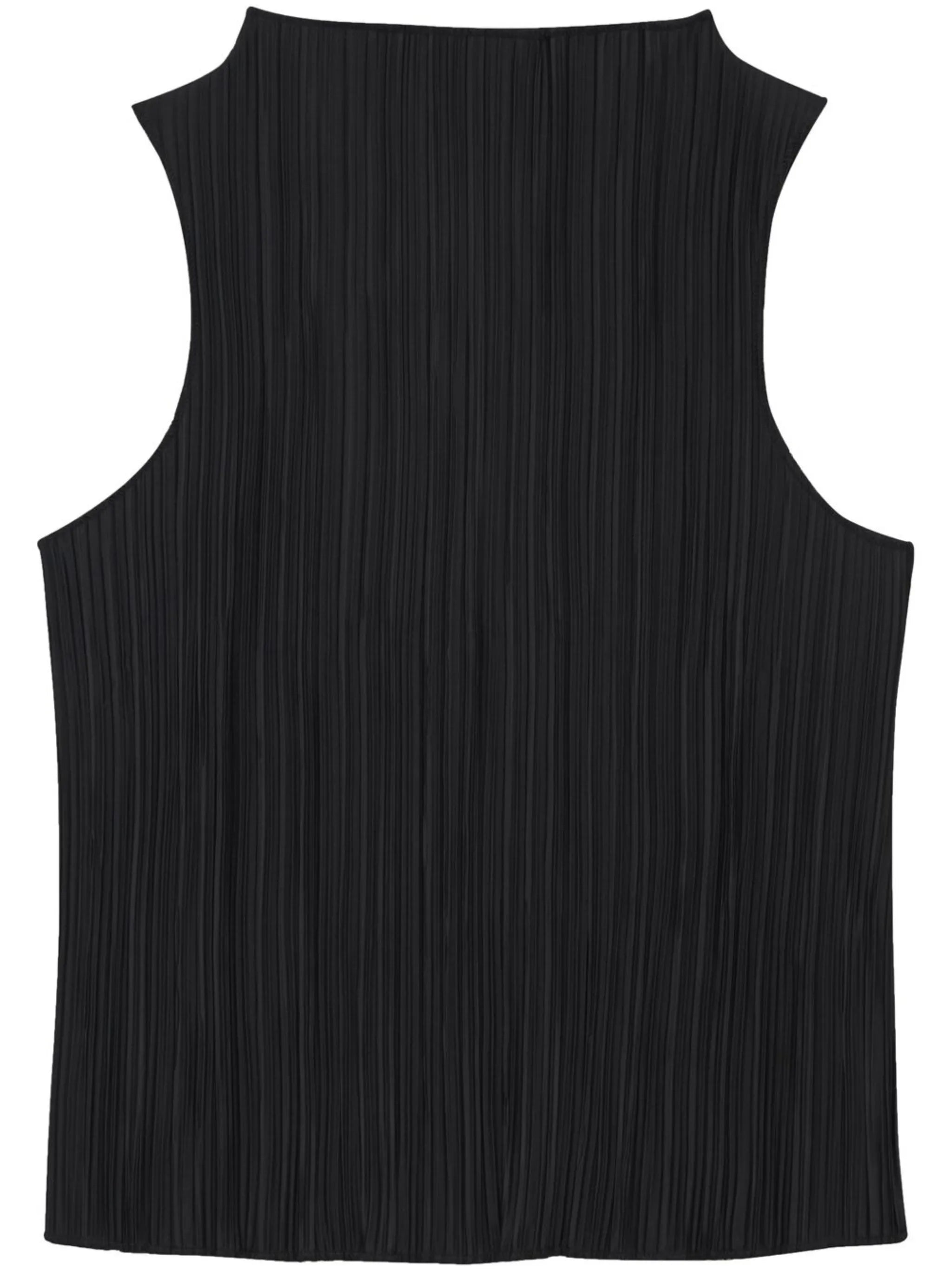 sleeveless plissé top