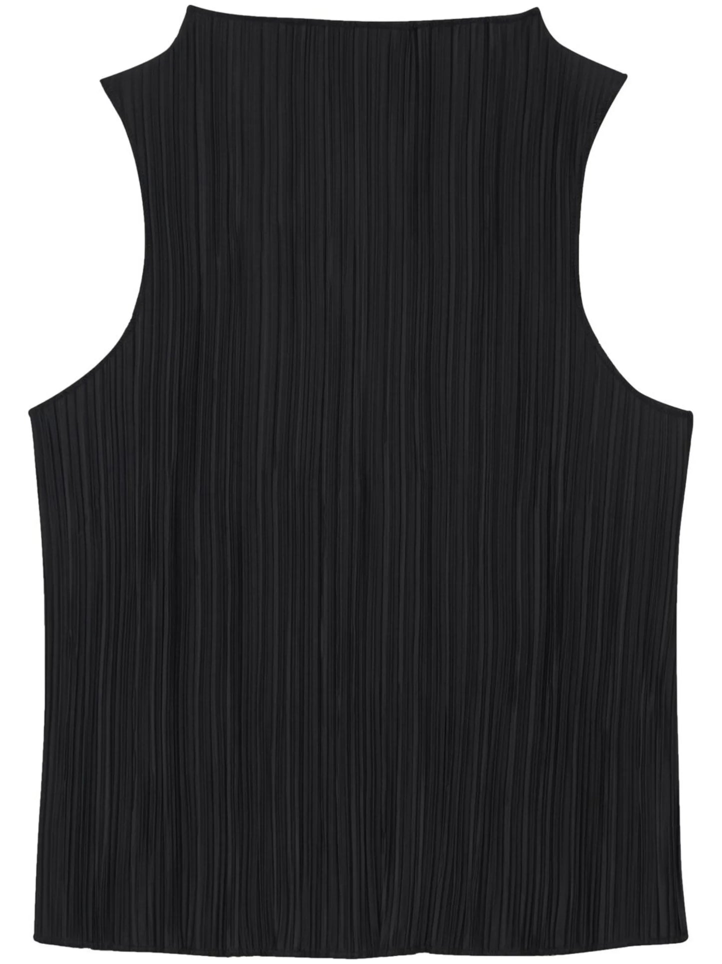 sleeveless plissé top