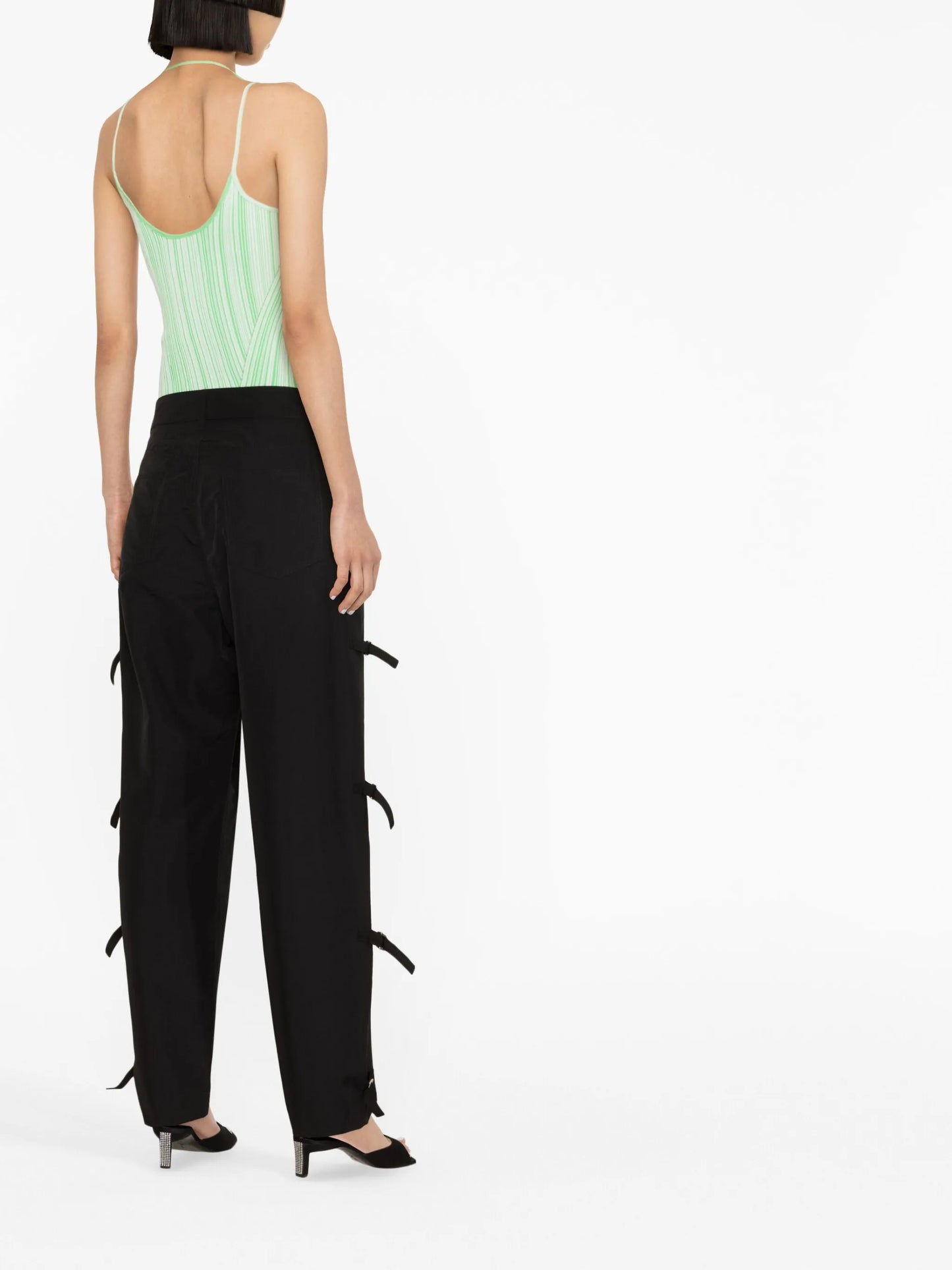 buckle-detail tapered trousers