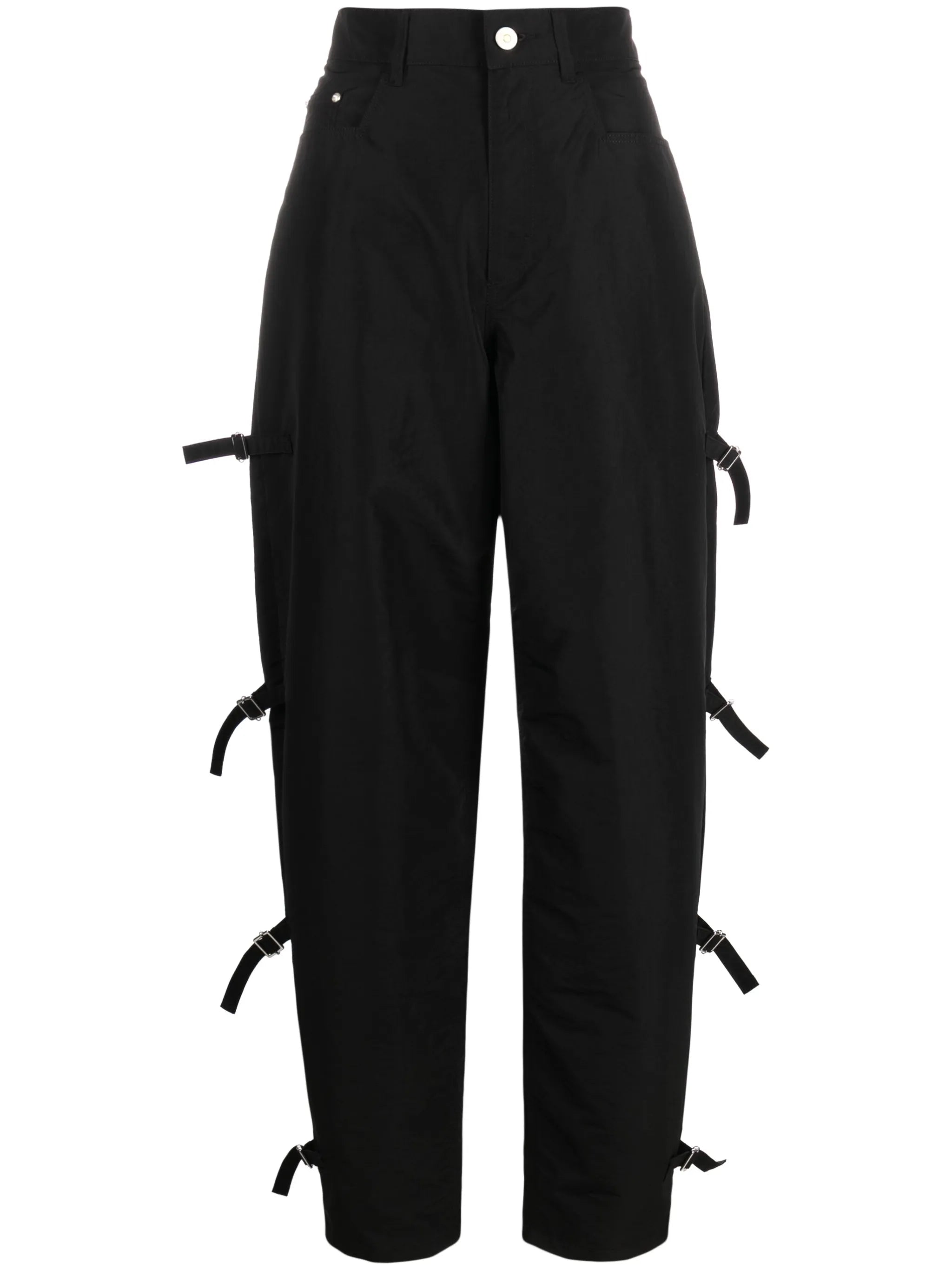 buckle-detail tapered trousers