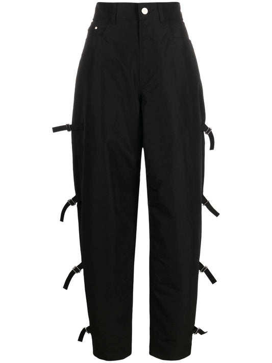 buckle-detail tapered trousers