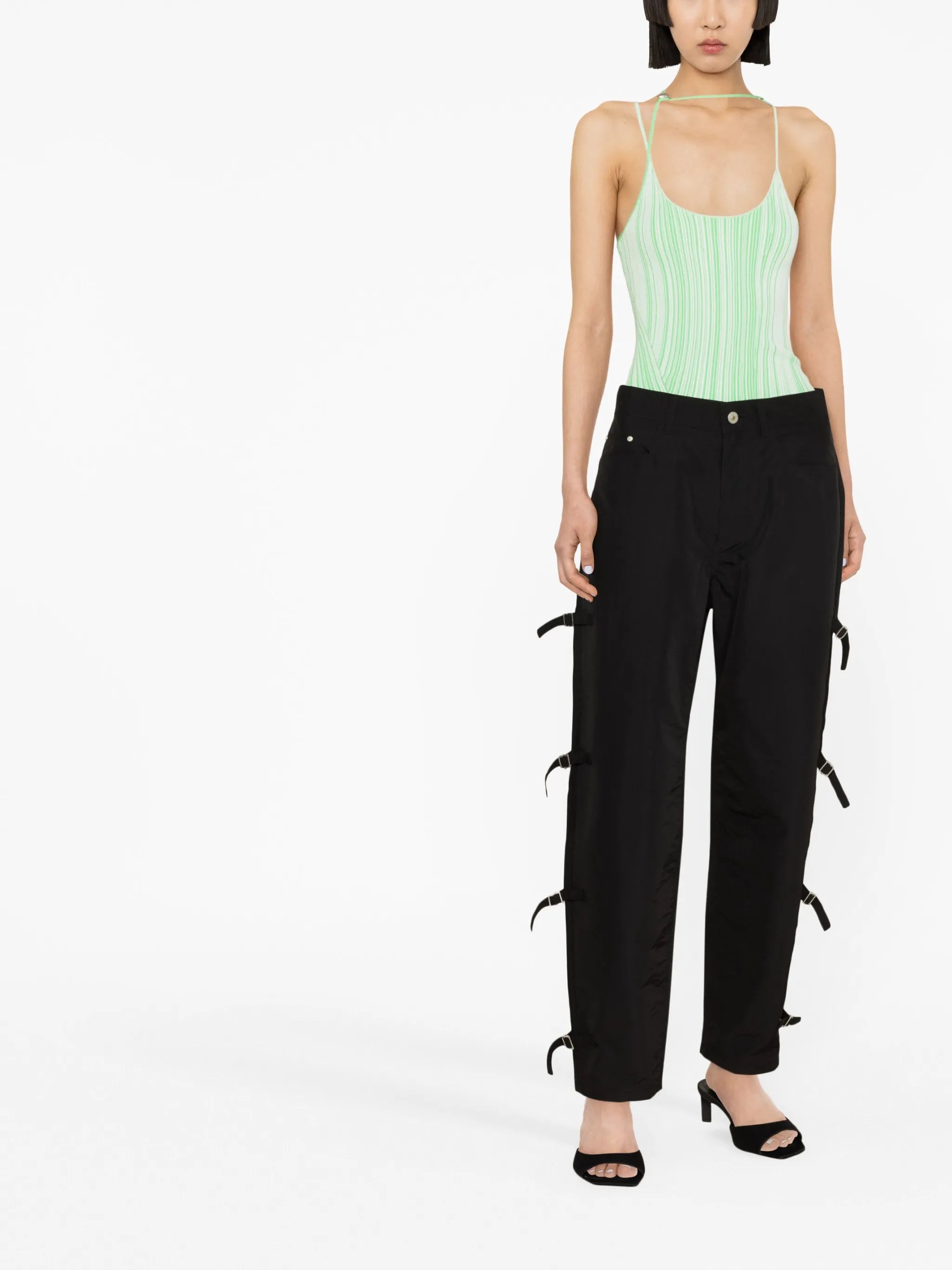 buckle-detail tapered trousers