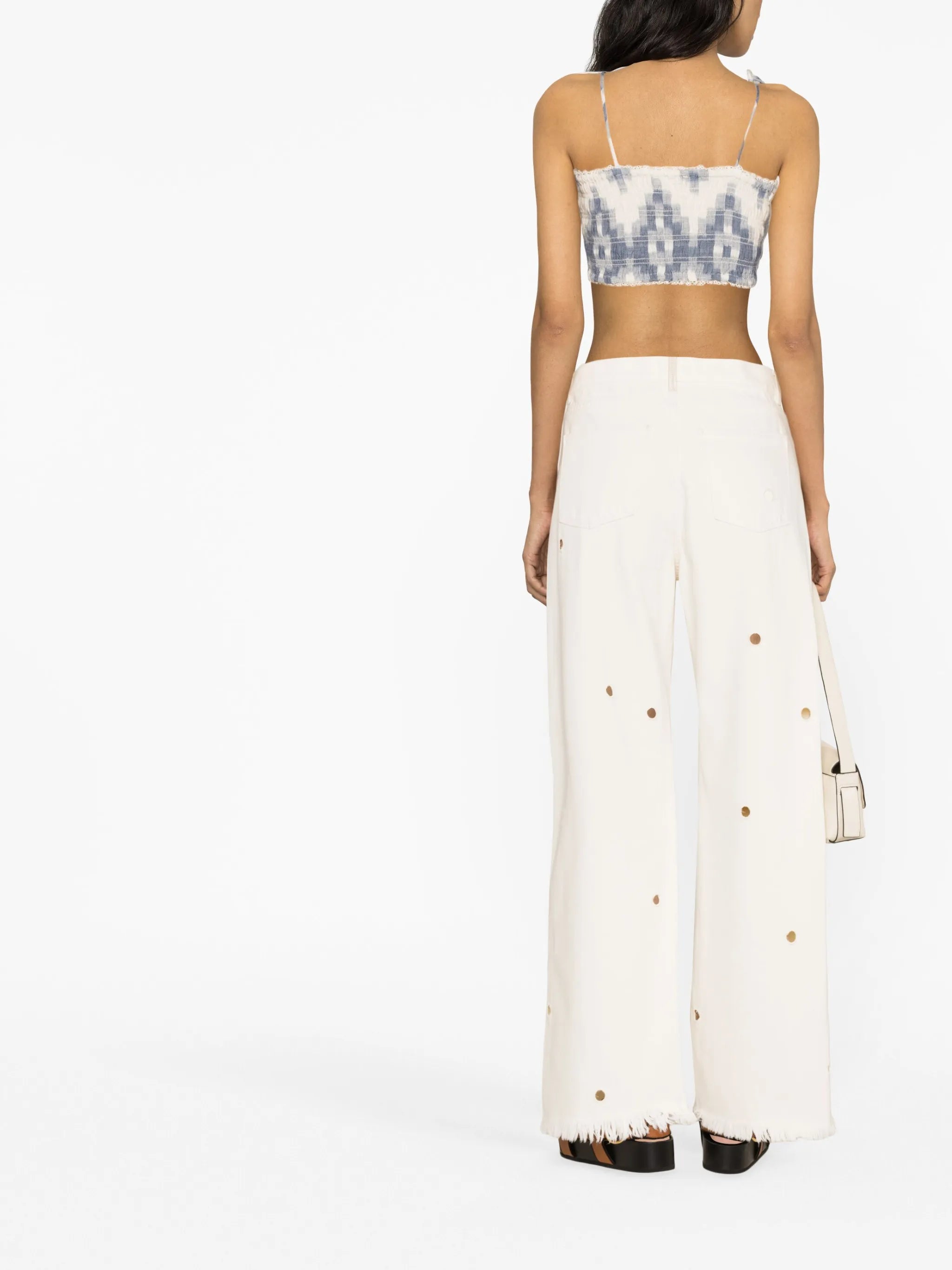 mid-rise flared jeans