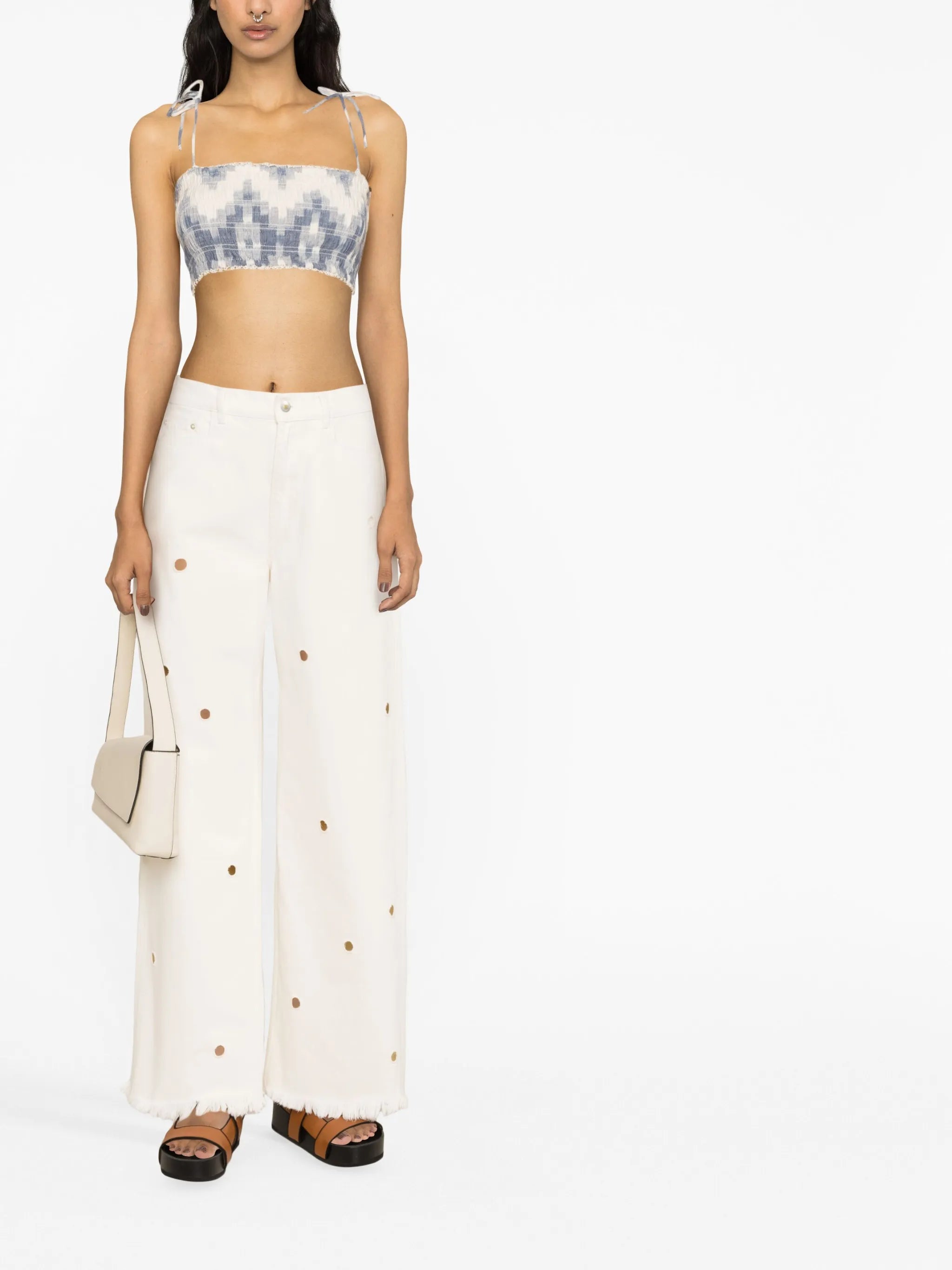 mid-rise flared jeans