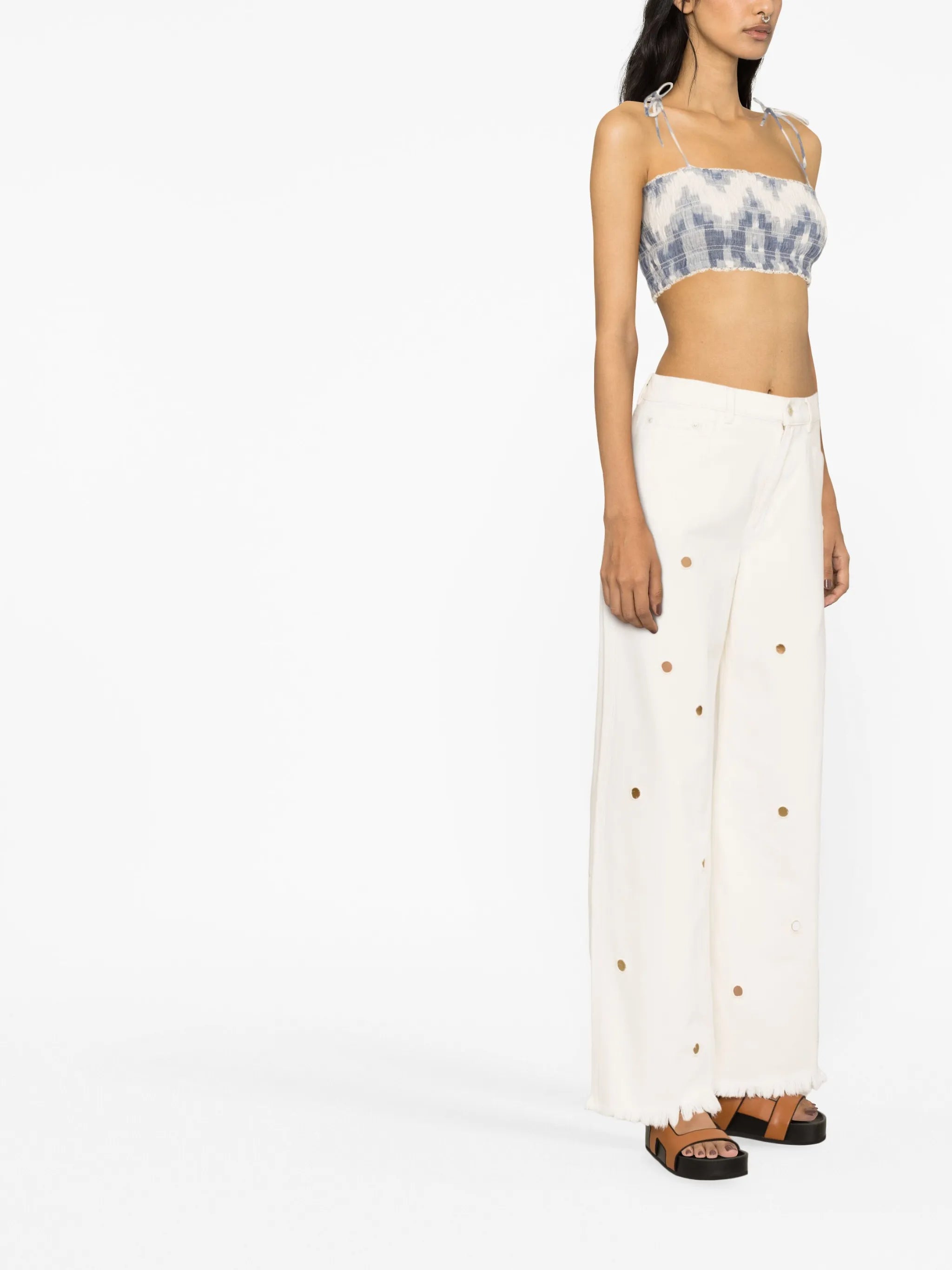 mid-rise flared jeans