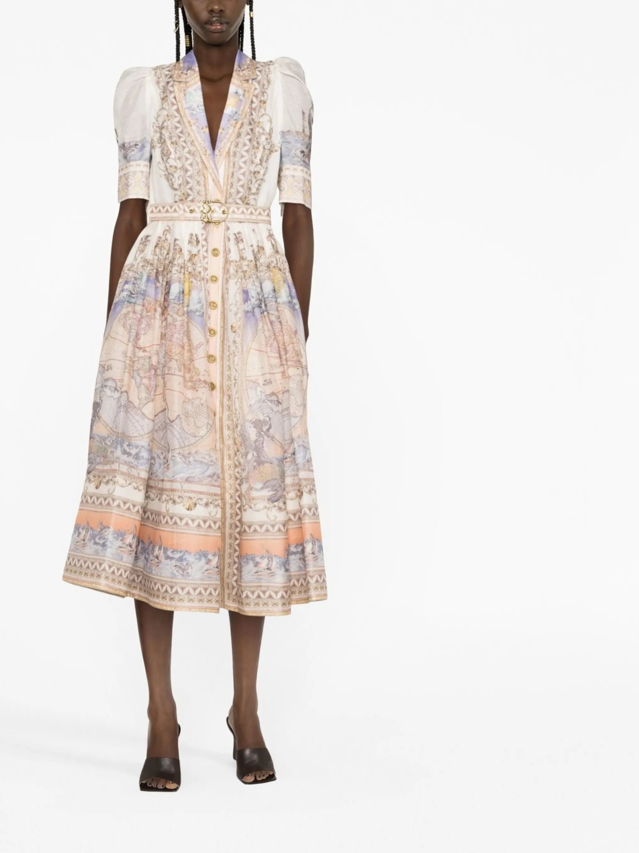 Odyssey graphic-print midi dress