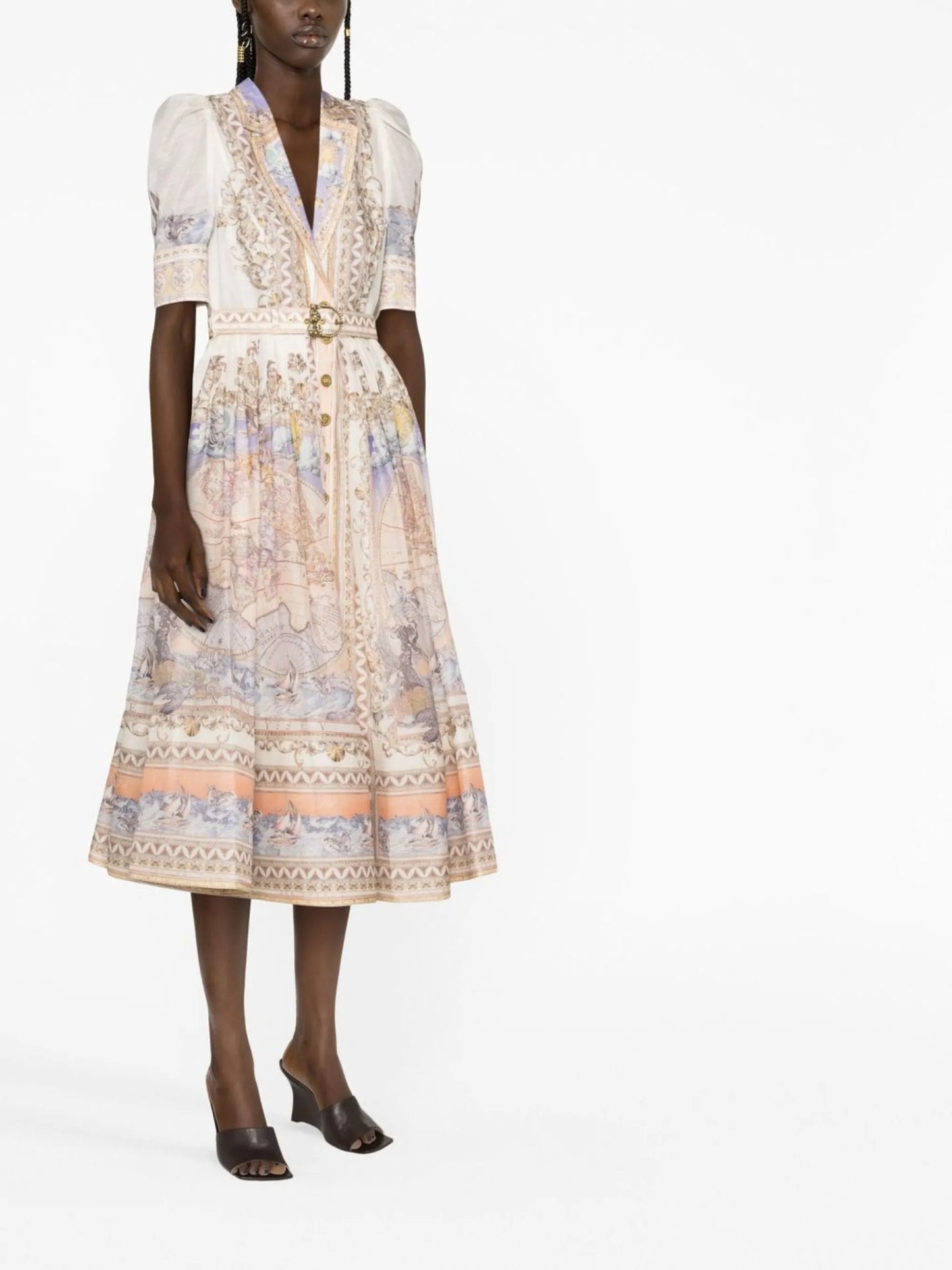 Odyssey graphic-print midi dress