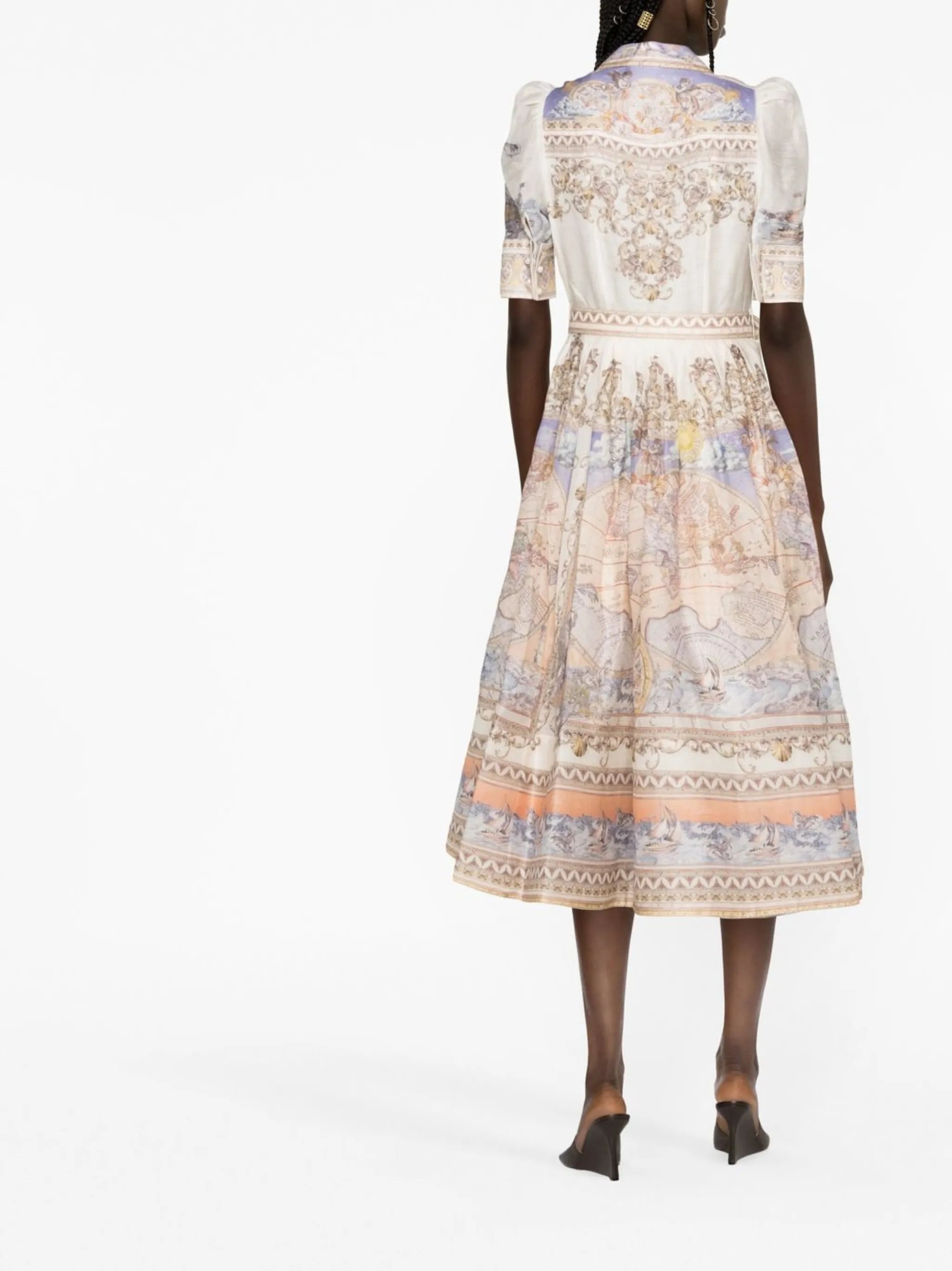 Odyssey graphic-print midi dress