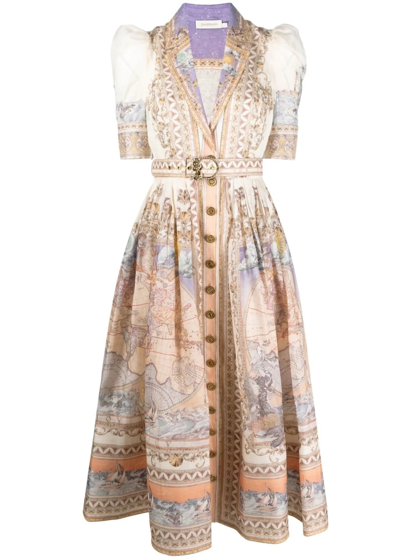 Odyssey graphic-print midi dress