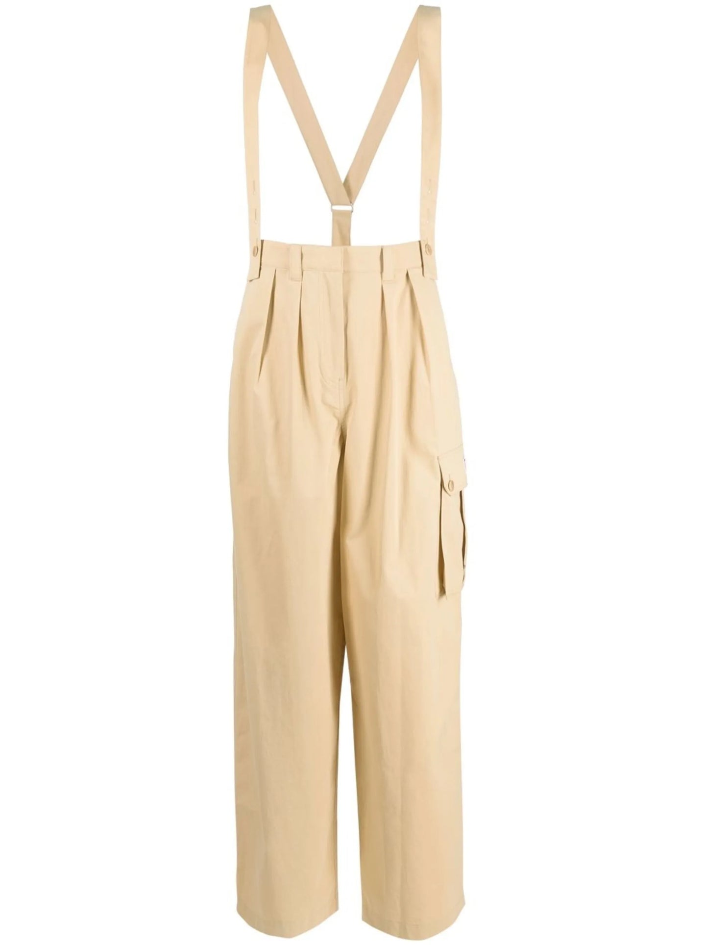 straight-leg braces cargo trousers
