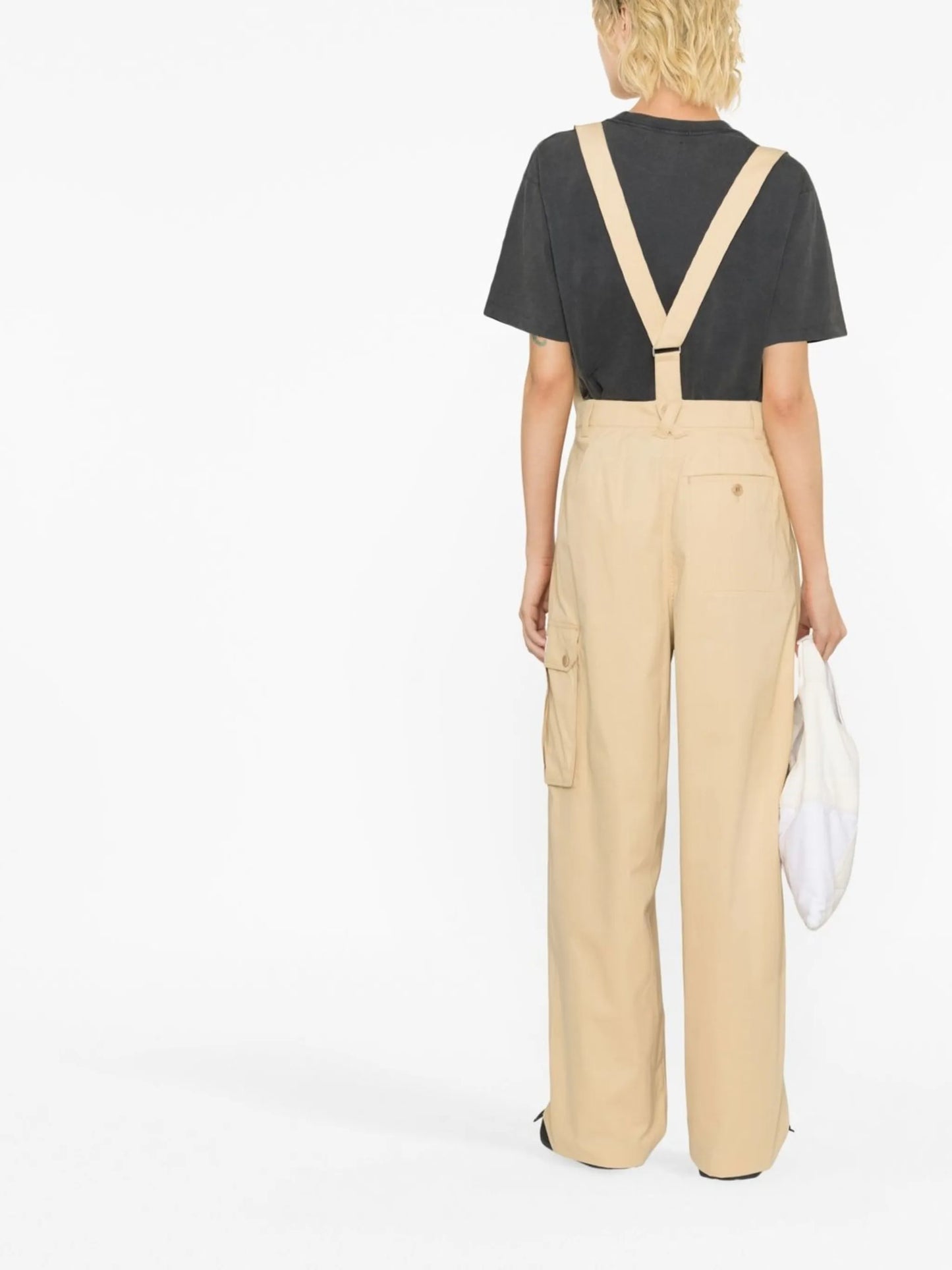 straight-leg braces cargo trousers