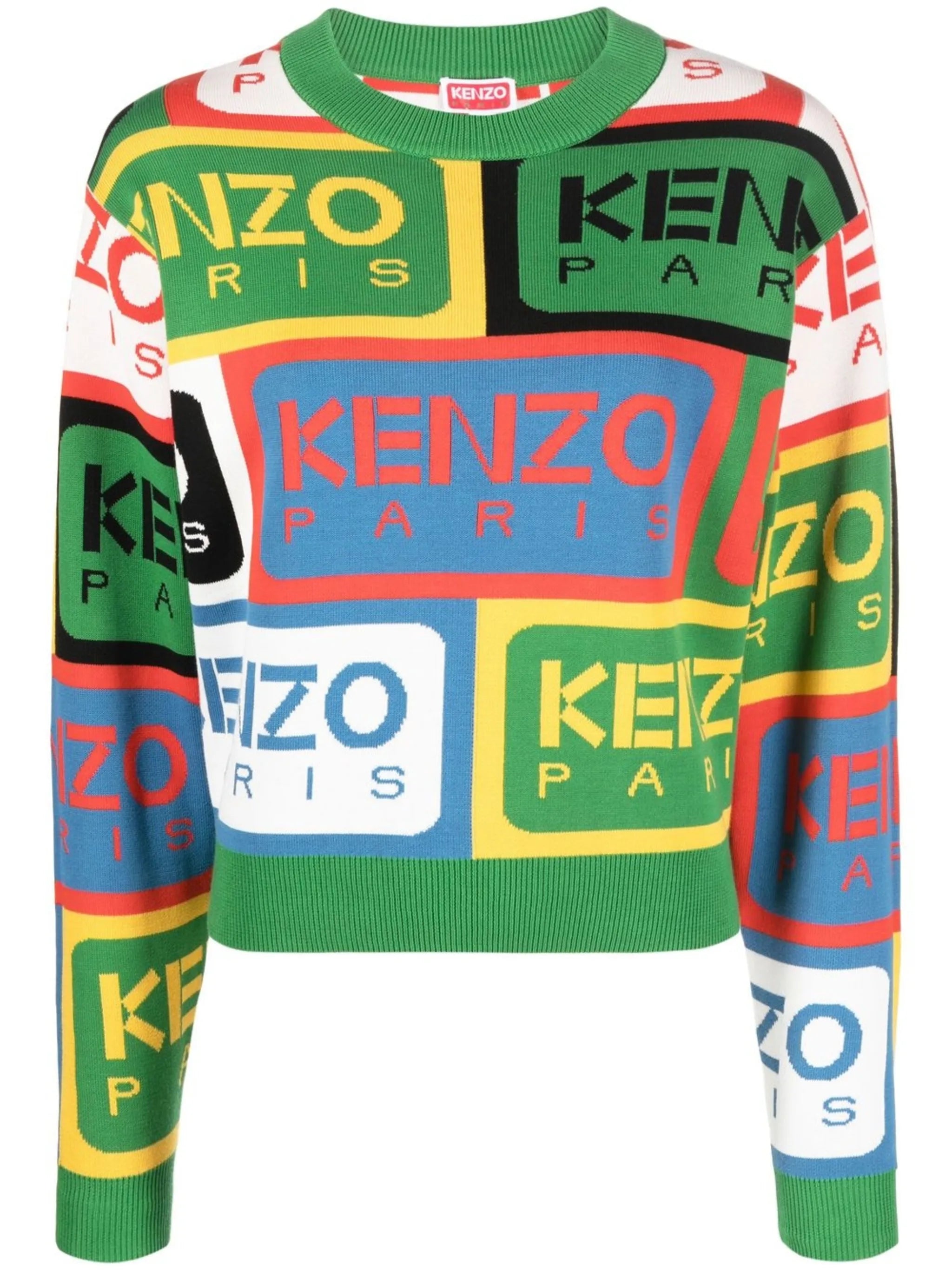 logo-intarsia crew-neck jumper
