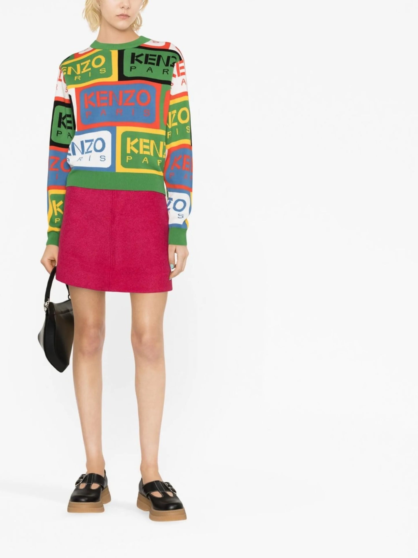logo-intarsia crew-neck jumper