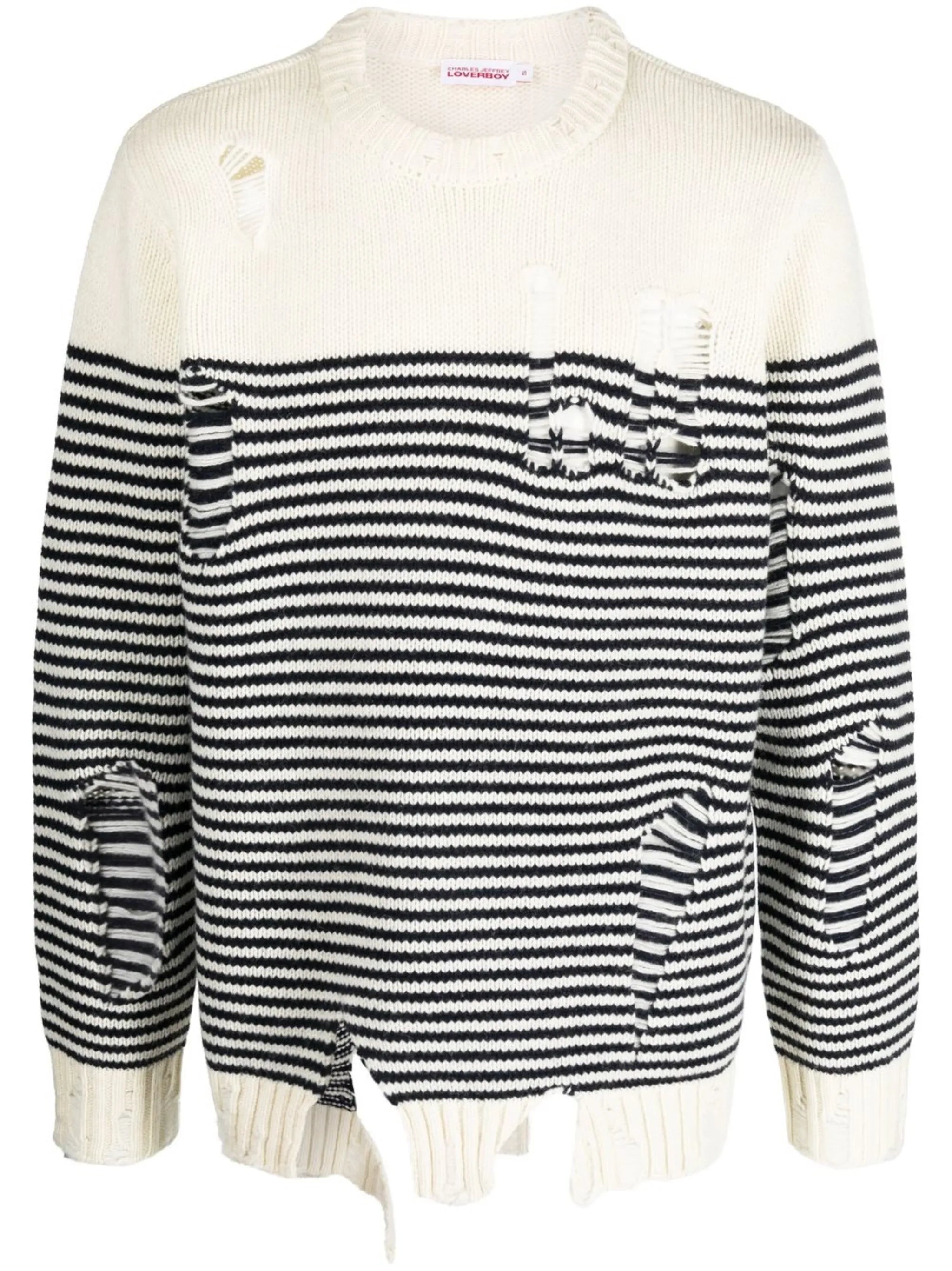 striped crew-neck jumper