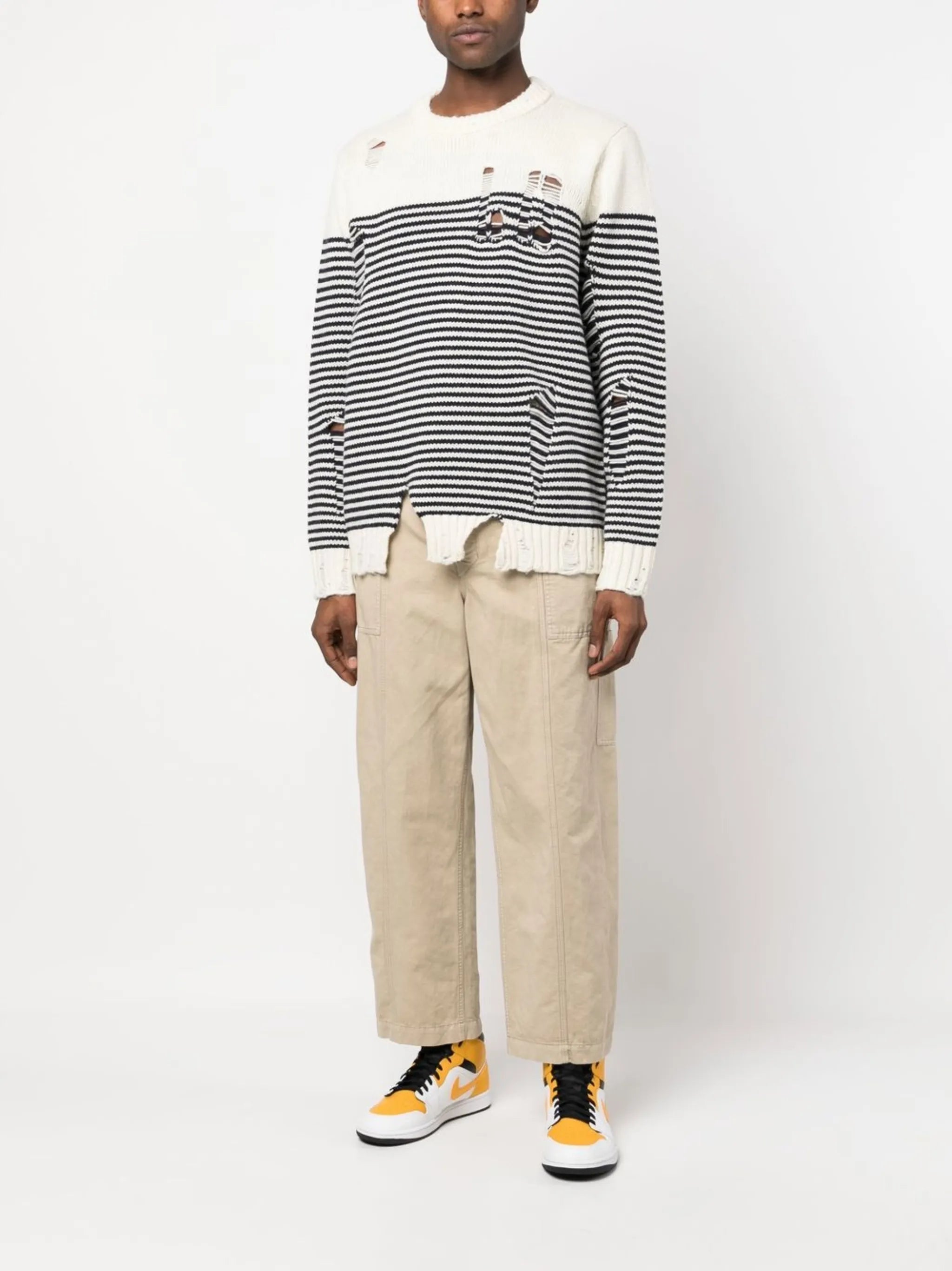 striped crew-neck jumper