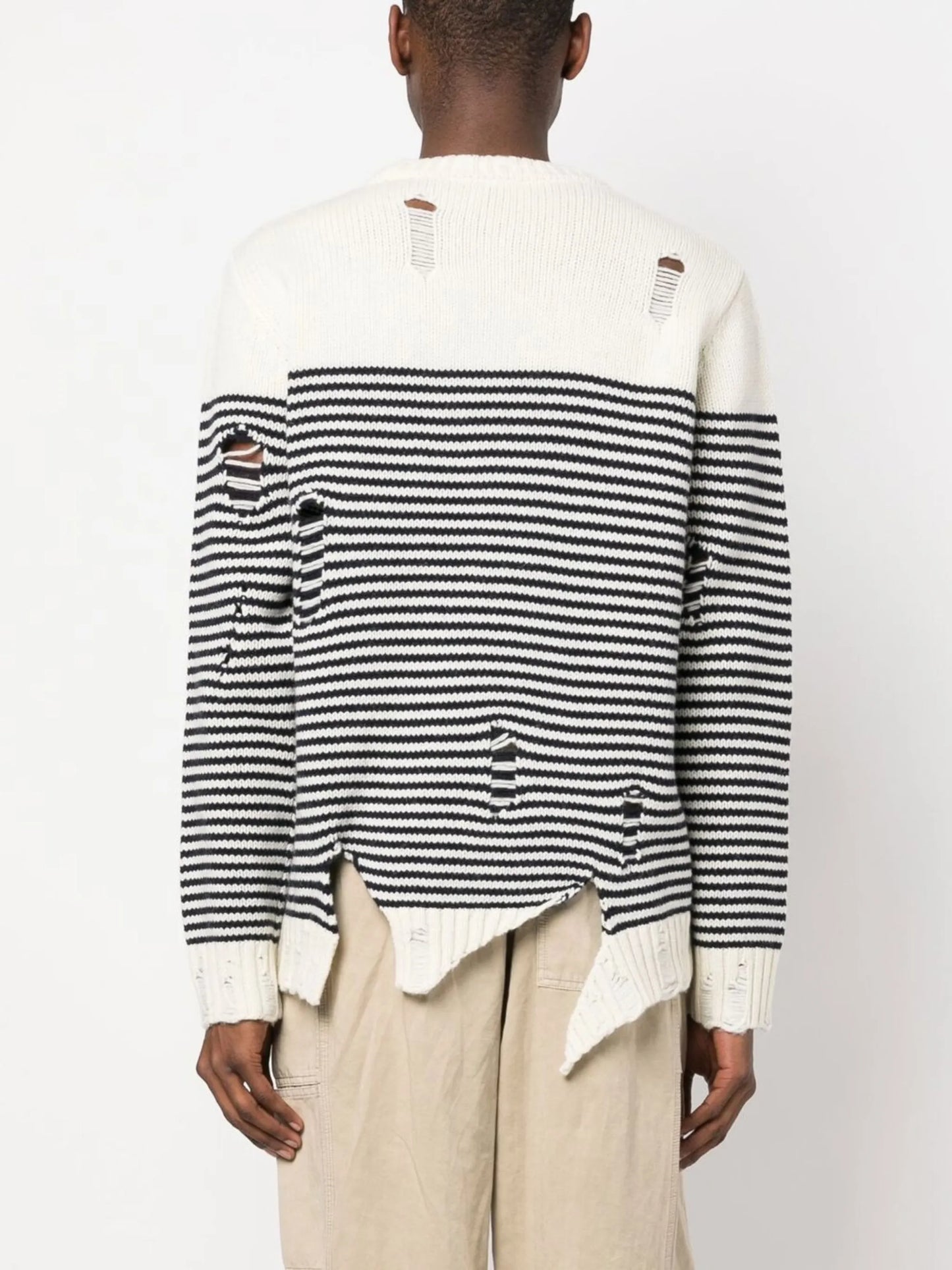 striped crew-neck jumper