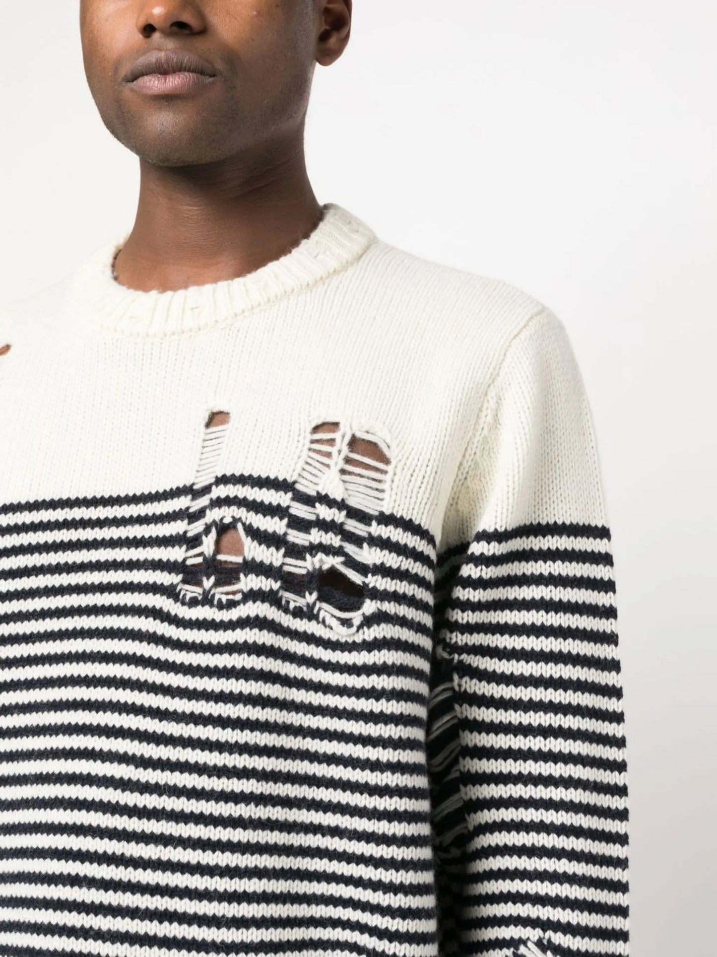 striped crew-neck jumper