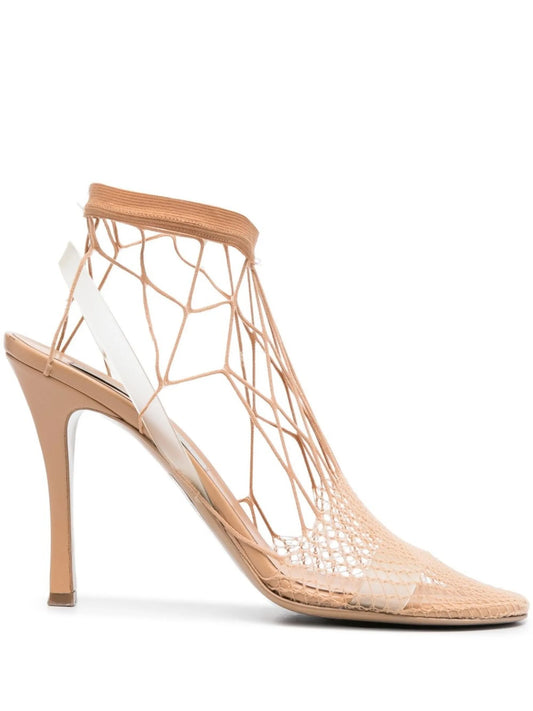 100mm fishnet sandals