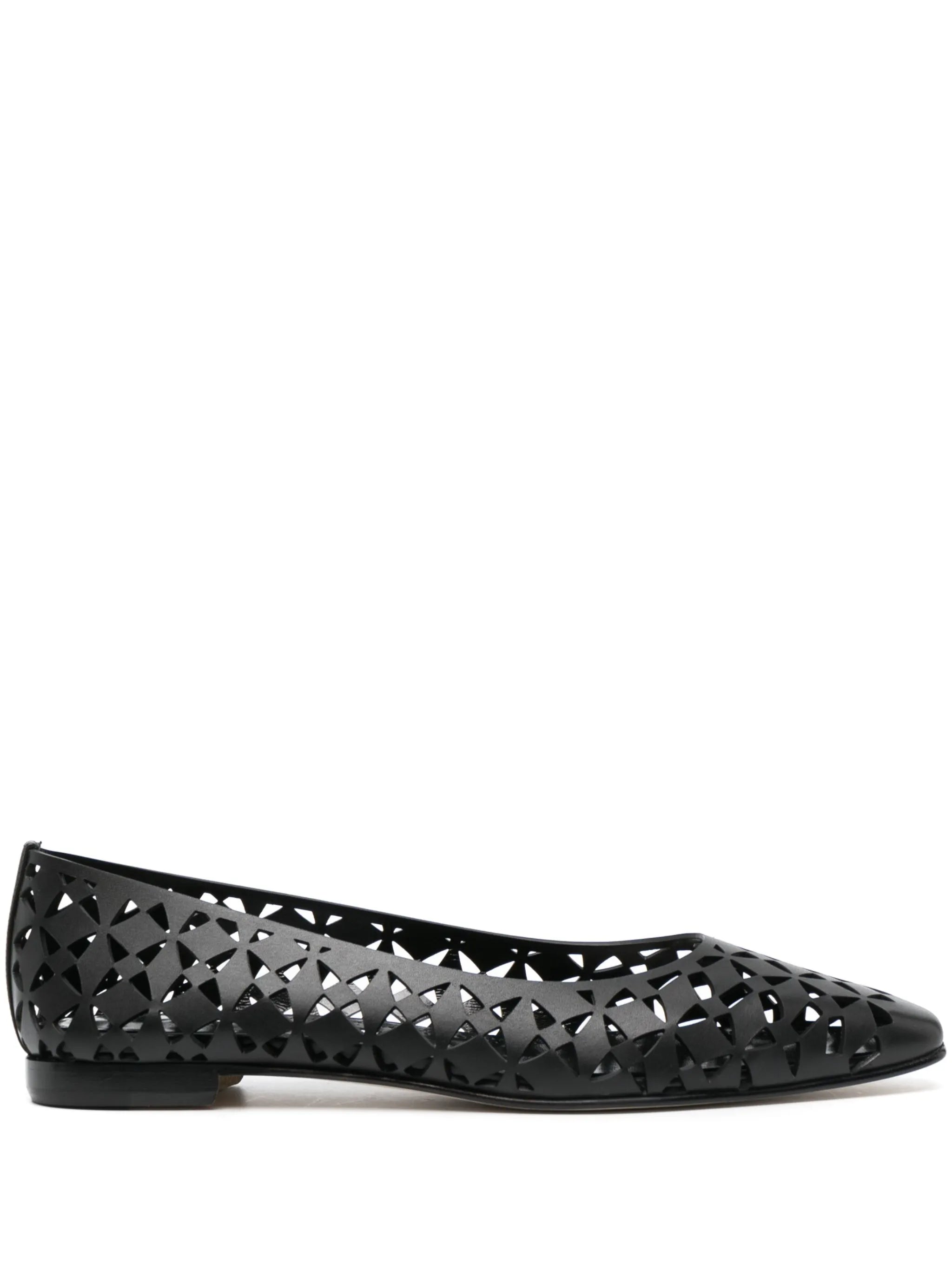 Gelista lazer-cut leather ballerinas