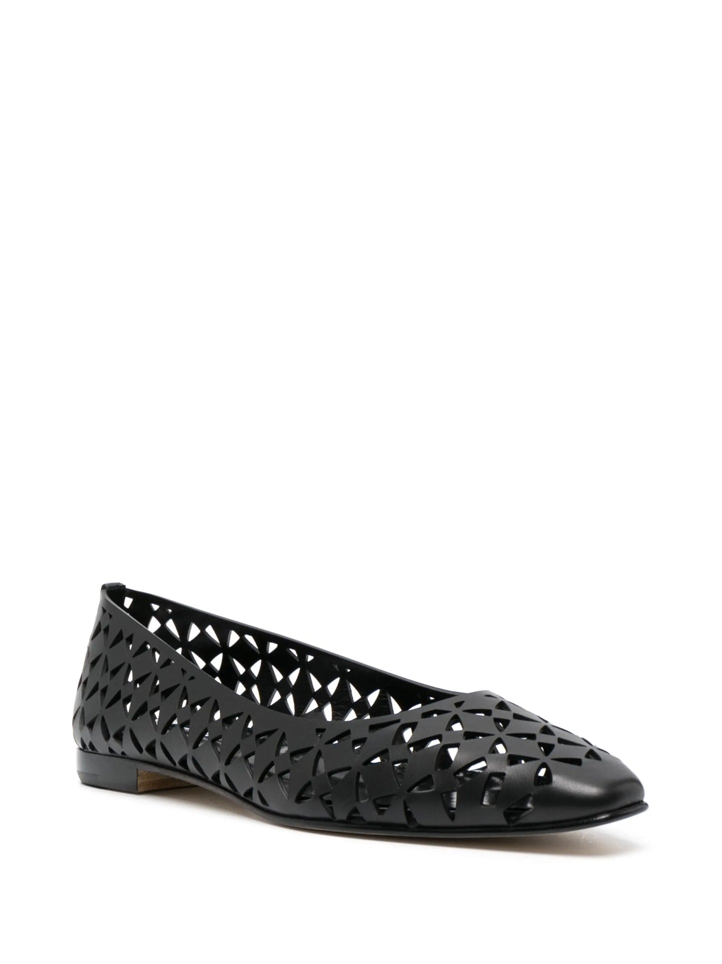 Gelista lazer-cut leather ballerinas