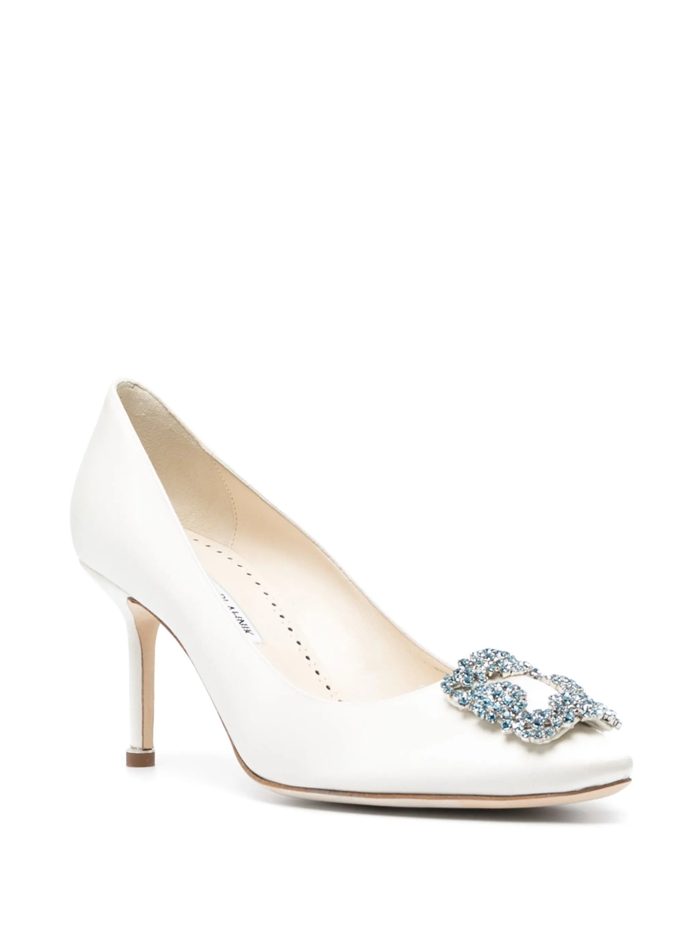 Hangisi 70mm crystal-buckle pumps