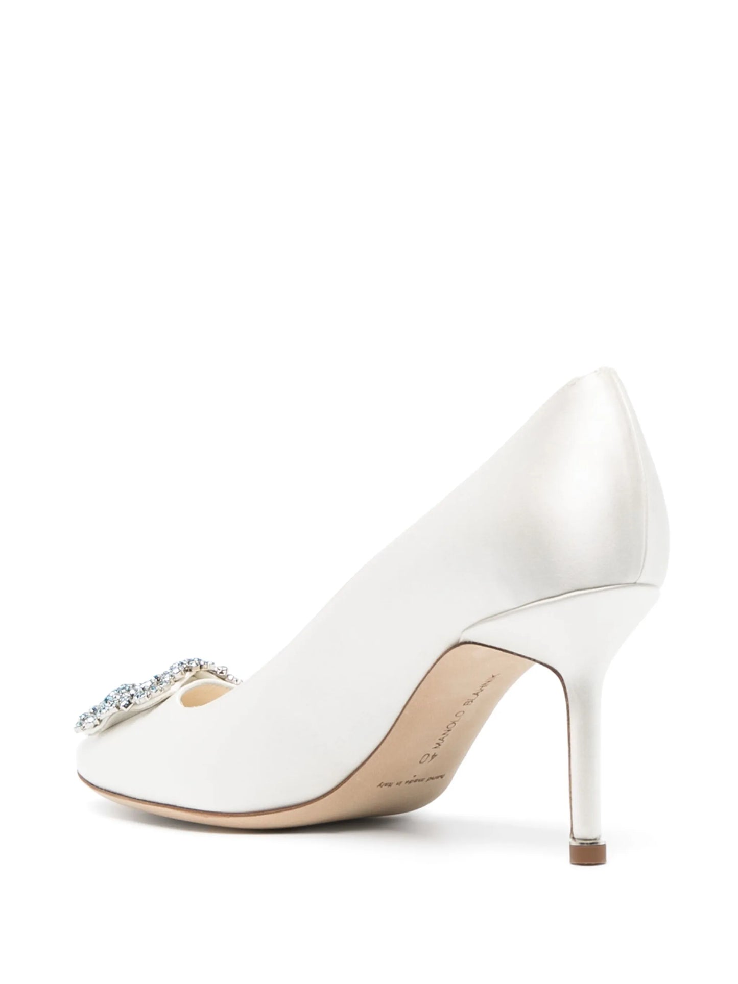 Hangisi 70mm crystal-buckle pumps