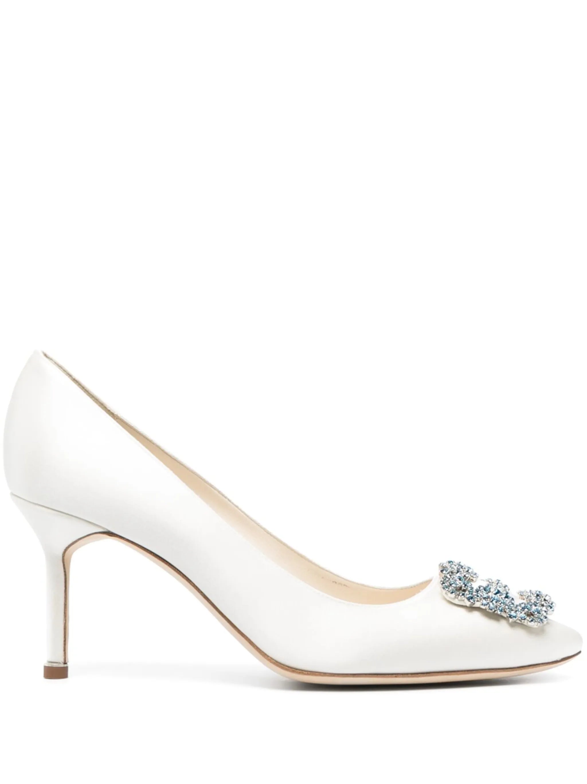 Hangisi 70mm crystal-buckle pumps
