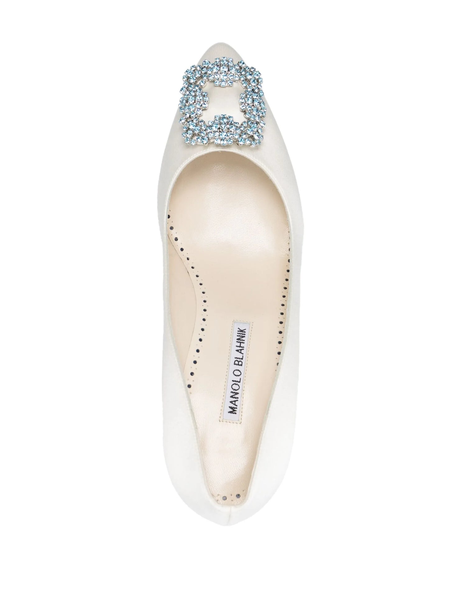 Hangisi 70mm crystal-buckle pumps