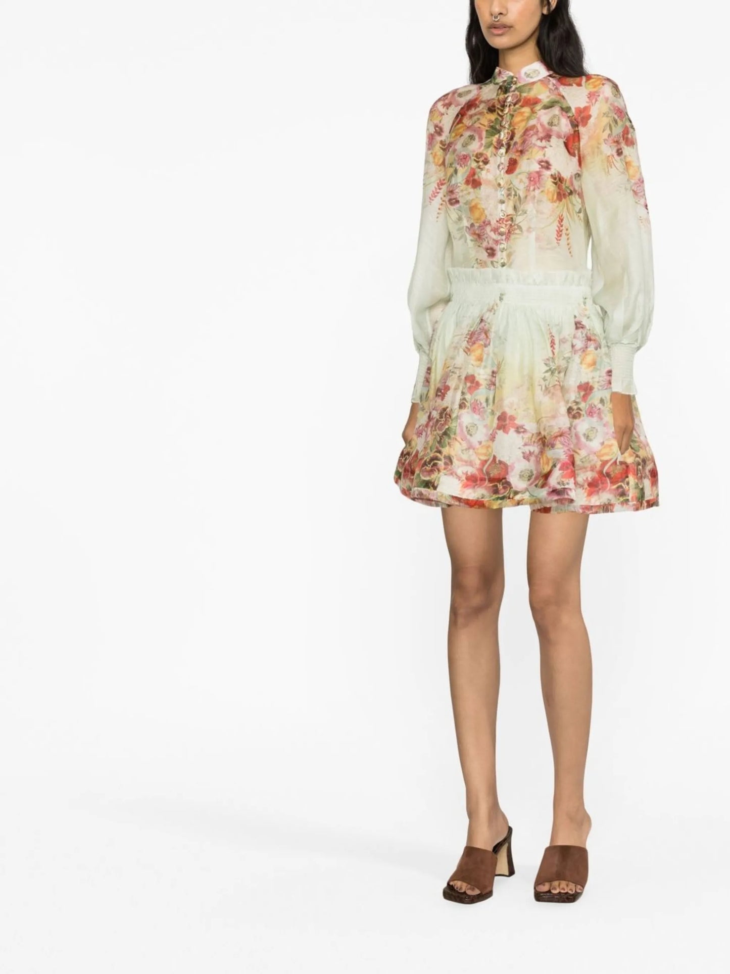 Wonderland floral-print miniskirt