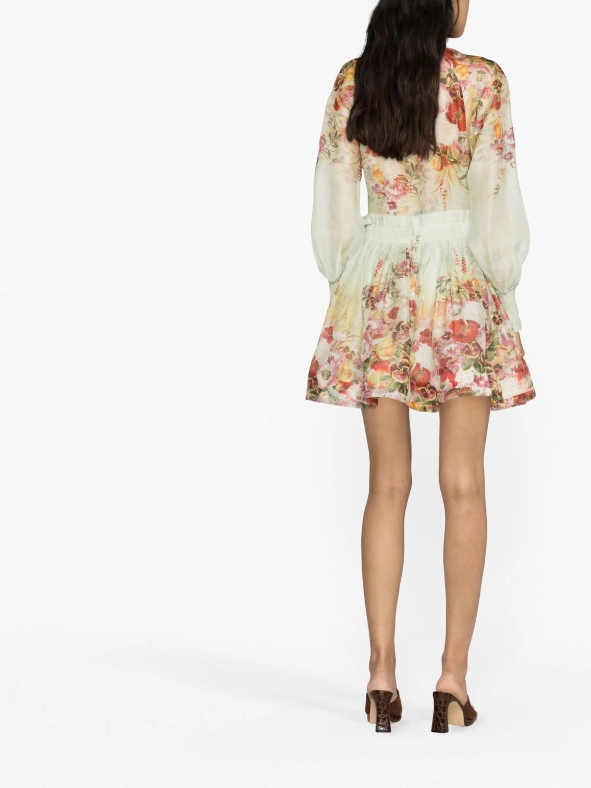 Wonderland floral-print miniskirt