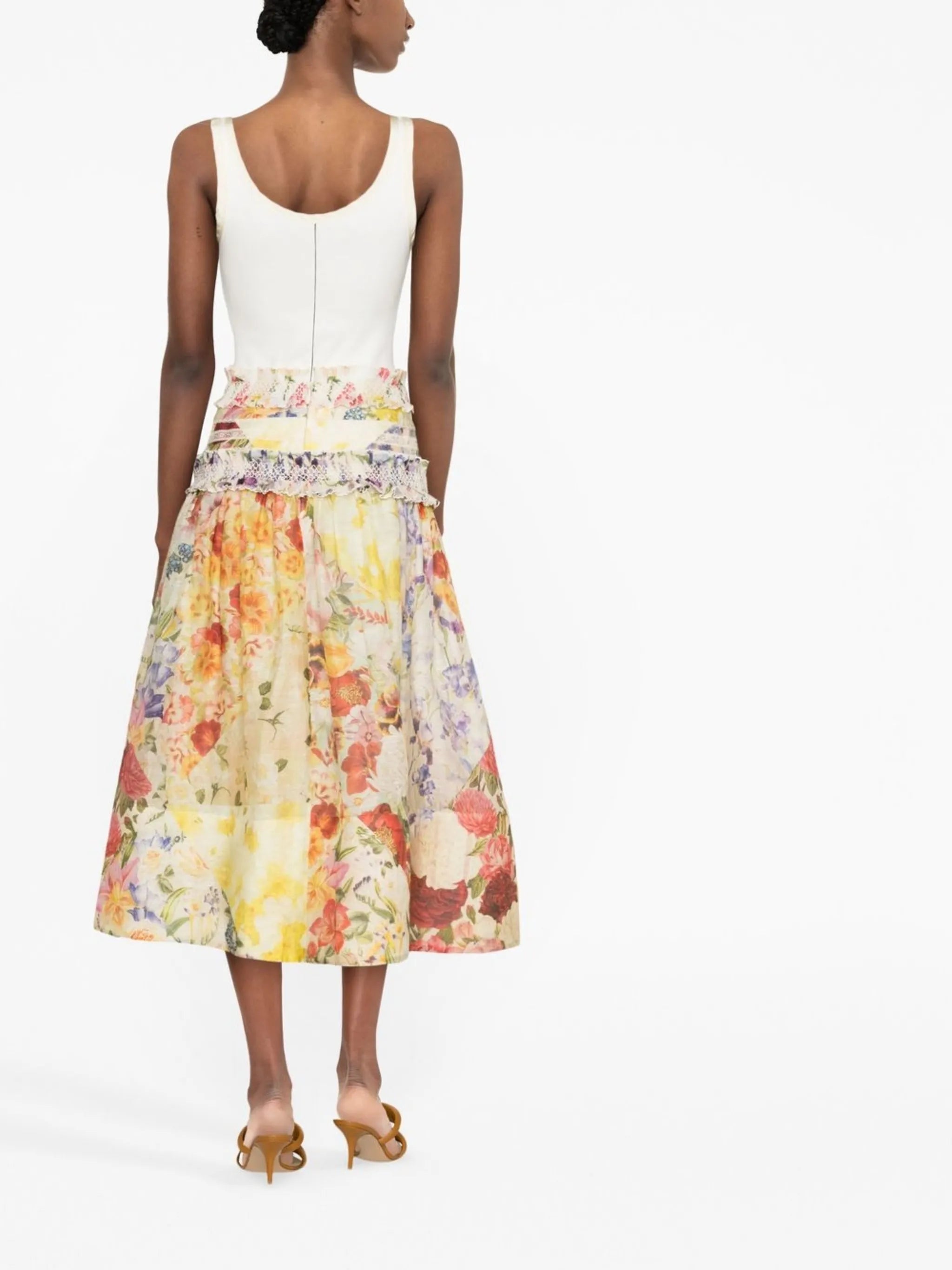 Wonderland smocked midi skirt