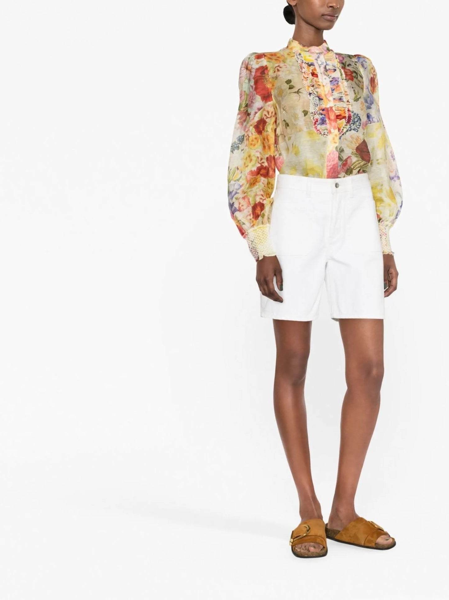 Wonderland floral-print blouse